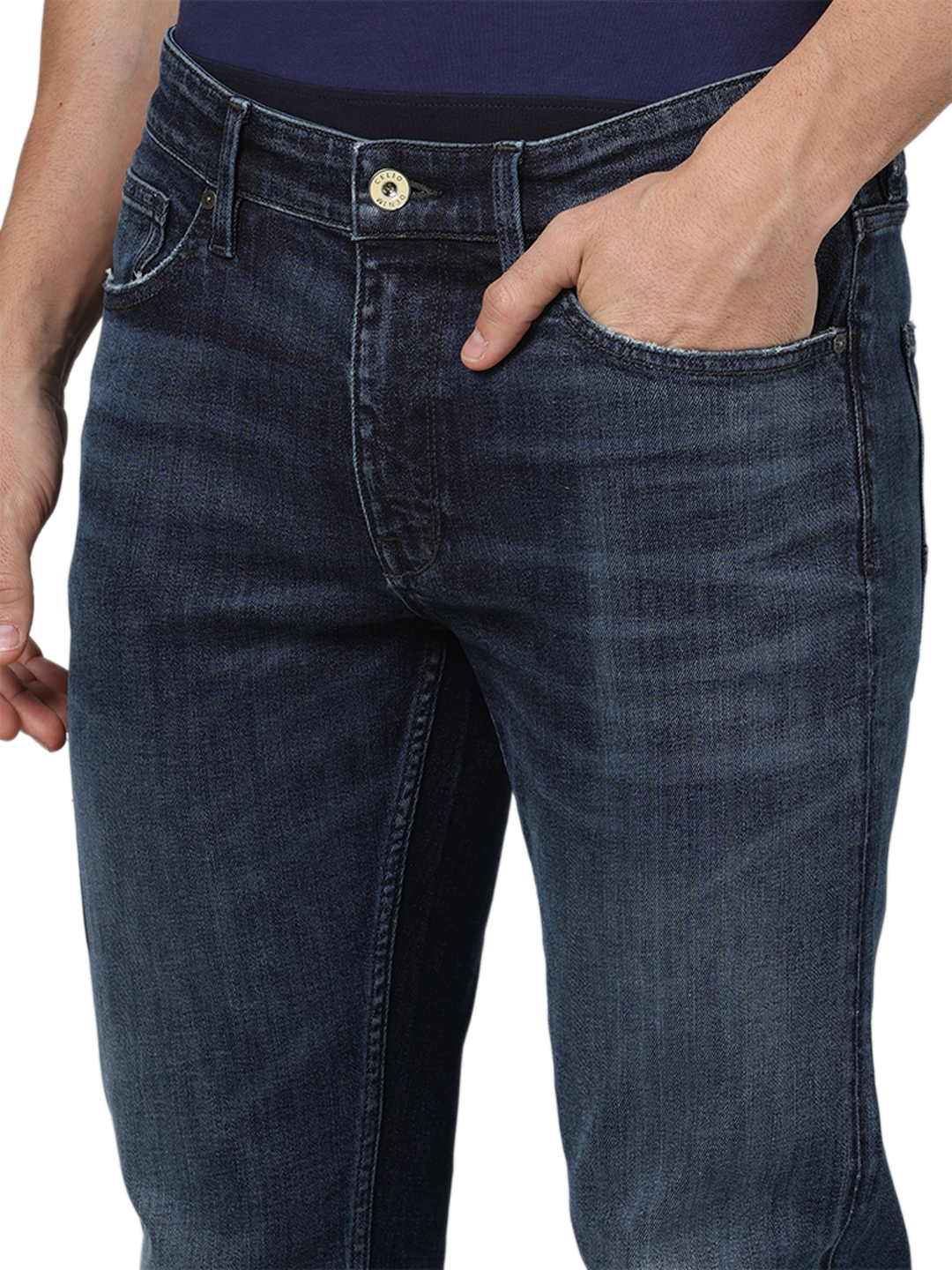 Celio Men Blue Solid Slim Fit Cotton Premium Denim Jeans