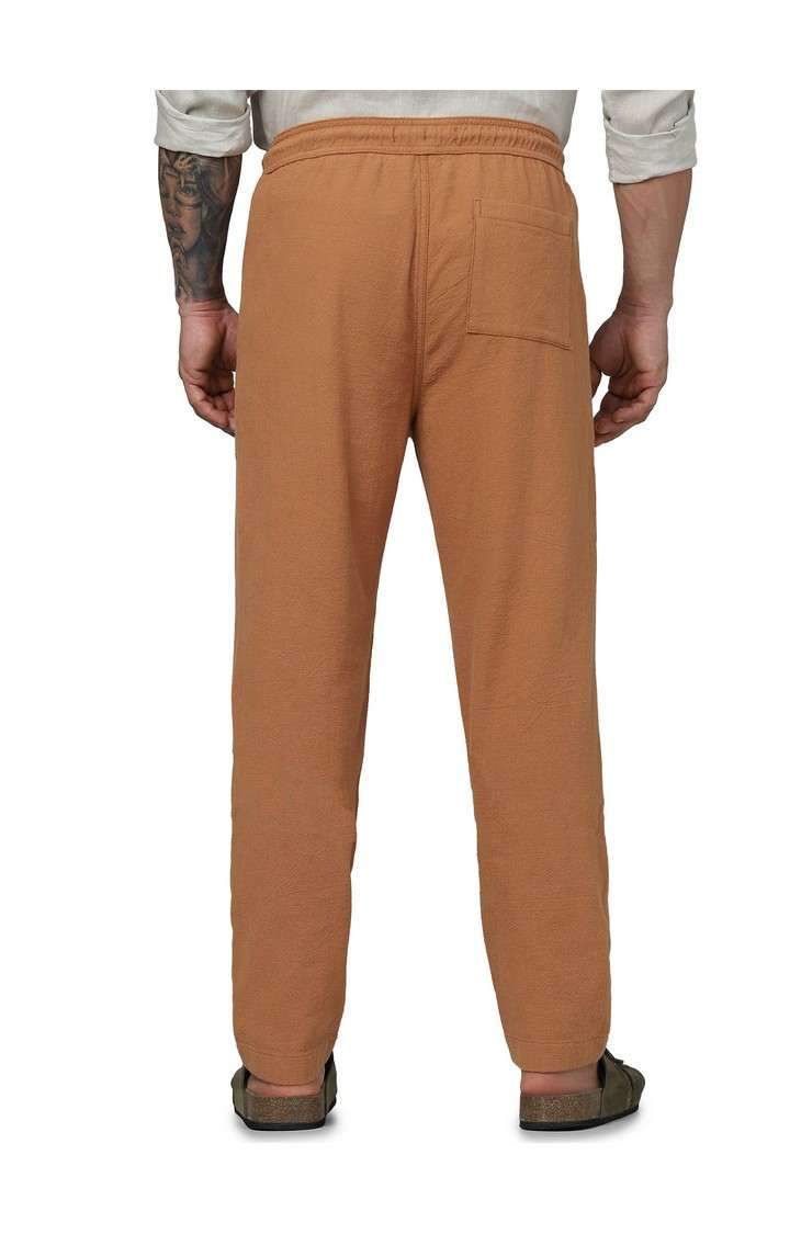 Celio Men Red Solid Loose Fit Cotton Fashion Jog Trousers