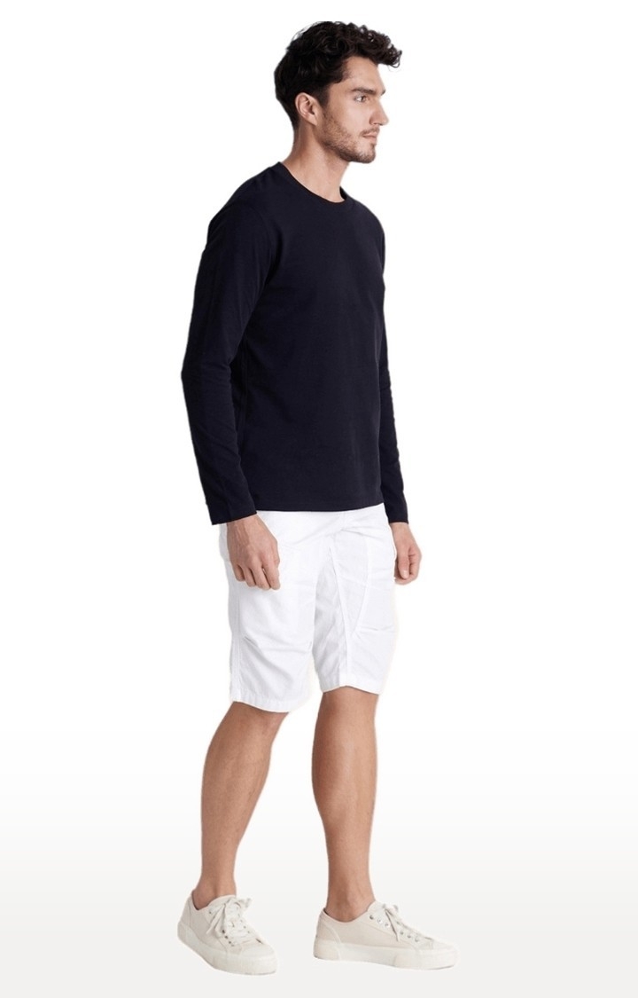 Celio Men Black Solid Regular Fit Pure Cotton Jersey Tshirt