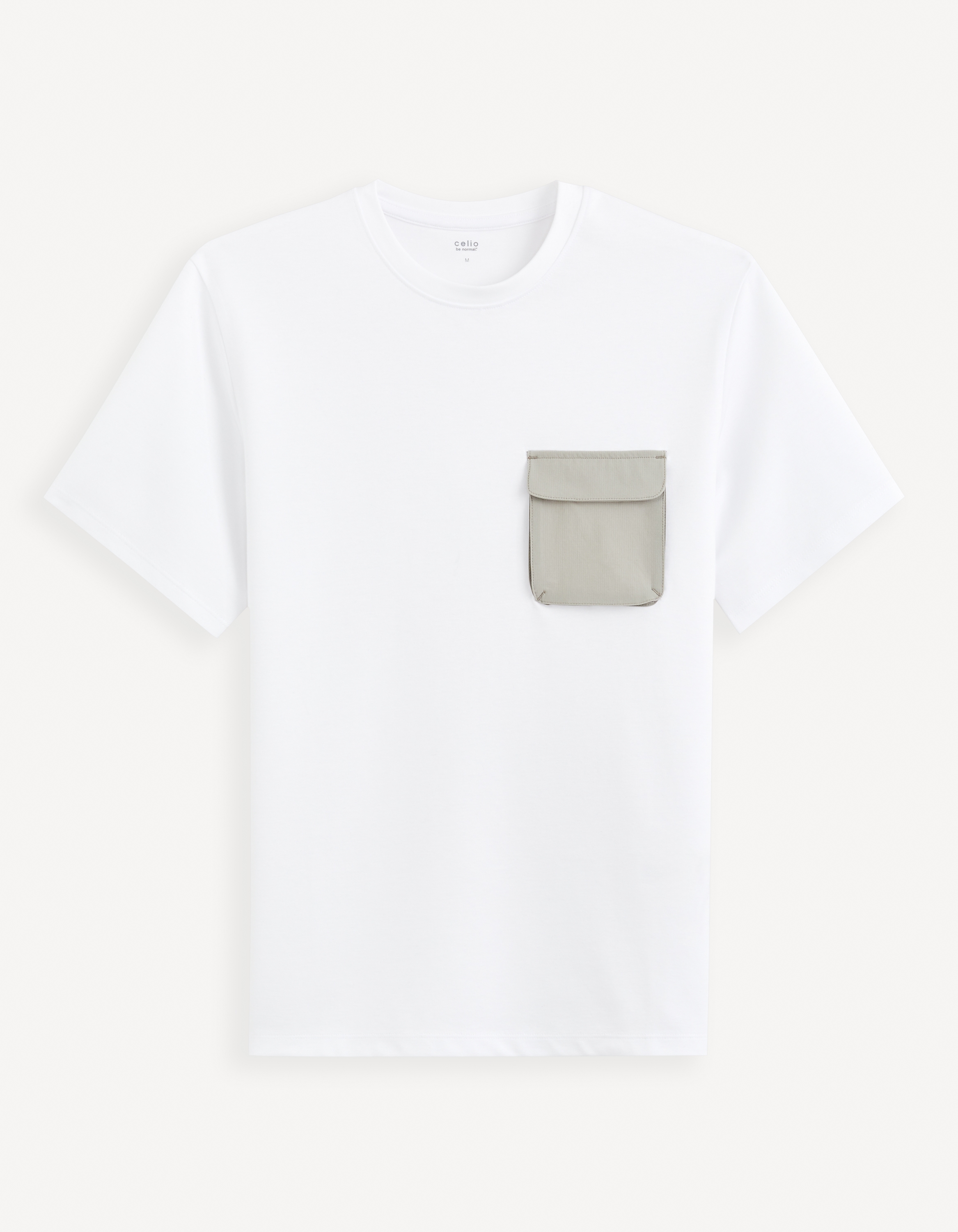celio | Celio Men White Solid Regular Fit BLENDED Fashion Tshirt