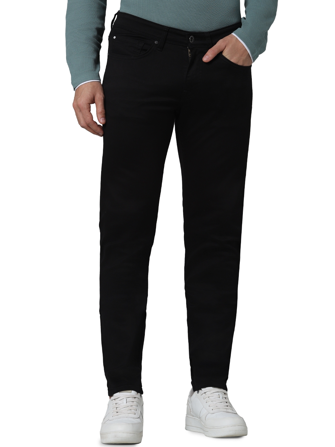 celio | Celio Men Black Solid Slim Fit Cotton Jeans