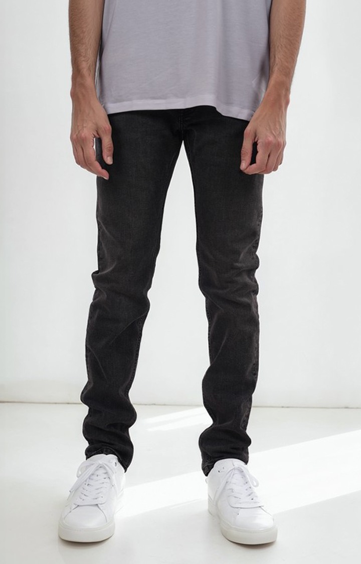 Celio Men Black Solid Skinny Fit Cotton Basic Denim Jeans