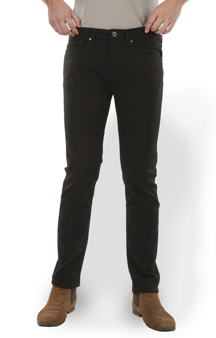 celio | Celio Men Grey Regular Fit Cotton Stay Black Jeans