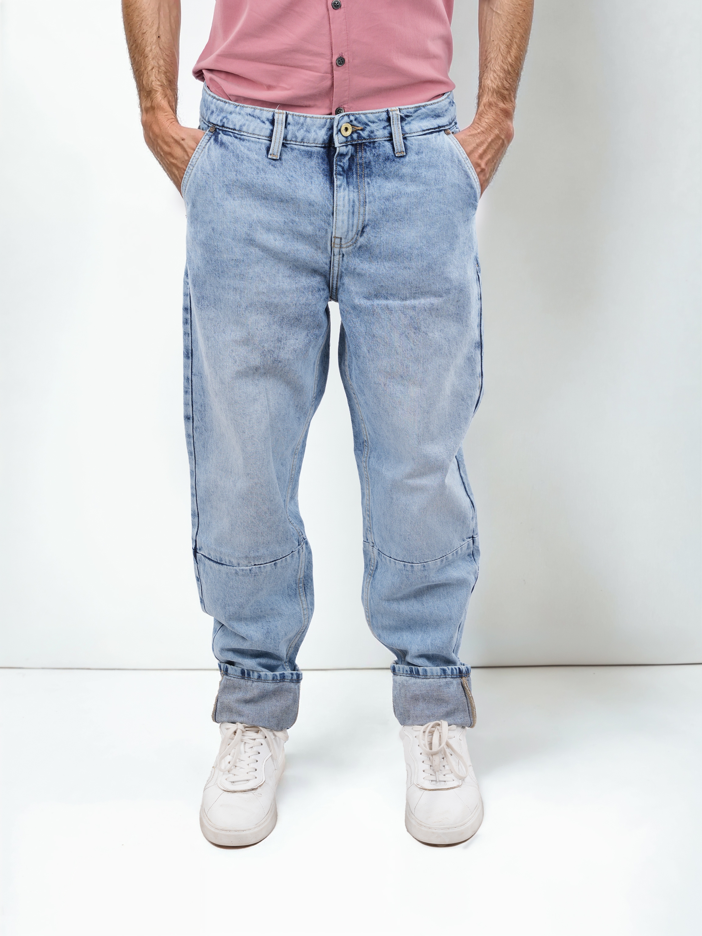 celio | Celio Men Blue Solid Regular Fit Cotton Twill Denim Jeans