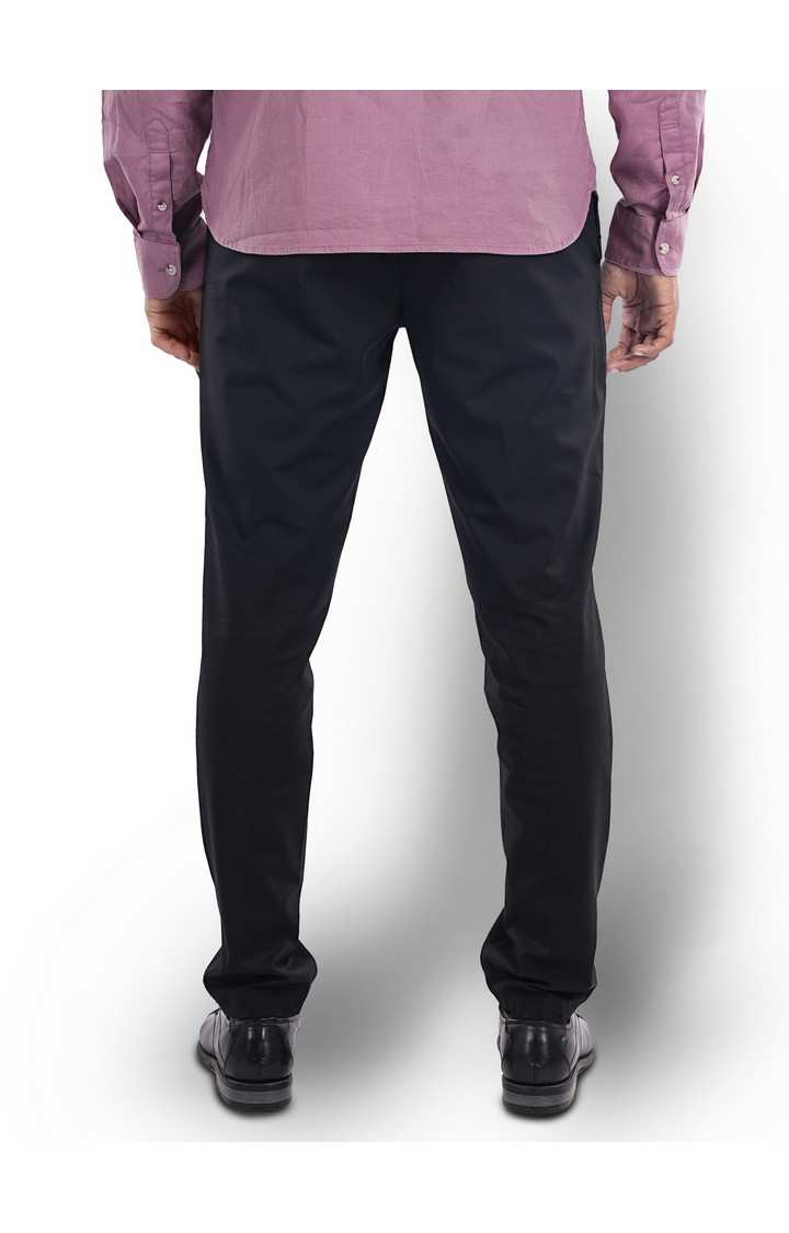 Celio Men Black Solid Slim Fit Polyester Fashion Trousers