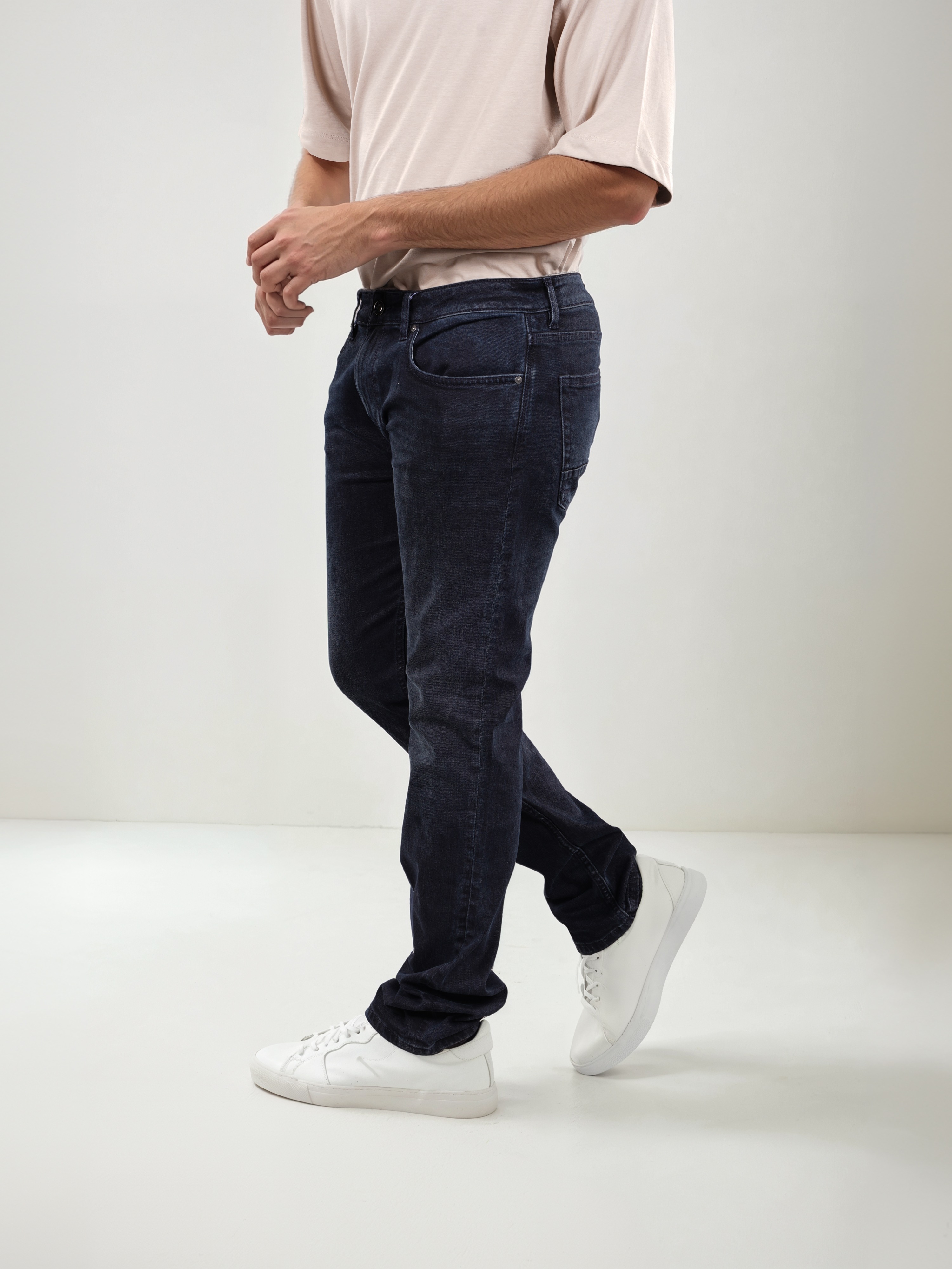 Celio Men Blue Solid Slim Fit Cotton Sustainable Jeans