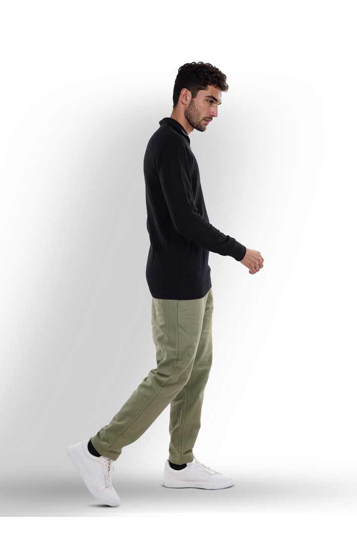 Celio Men Black Solid Regular Cotton Sweaters