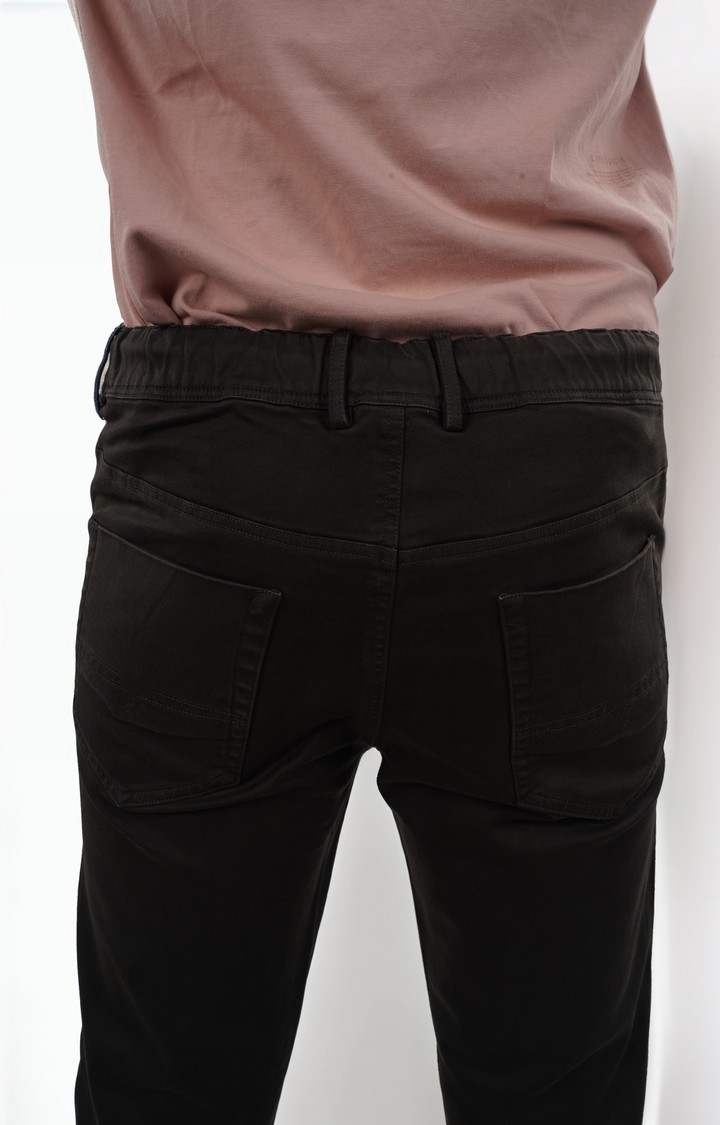 Celio Men Black Solid Slim Fit Cotton Joggers Jeans