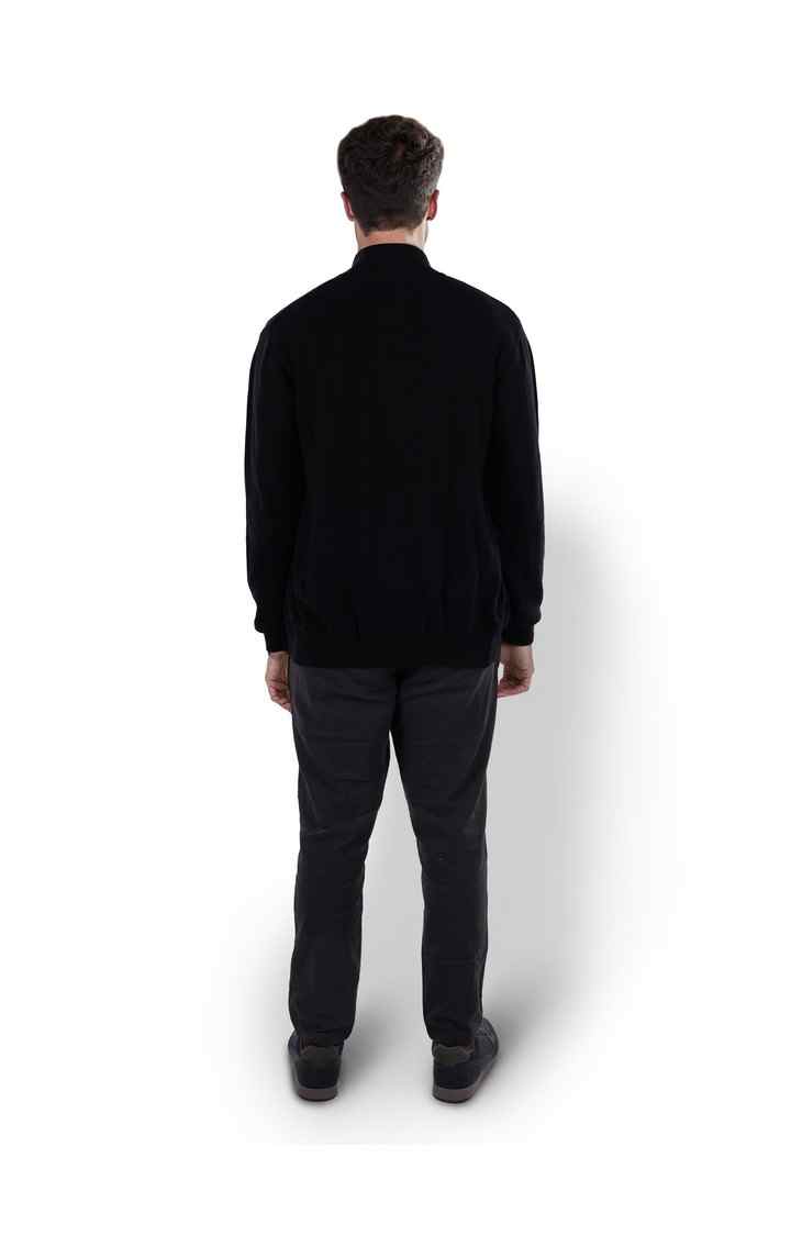 Celio Men Black Solid Regular Cotton Cardigan Sweaters