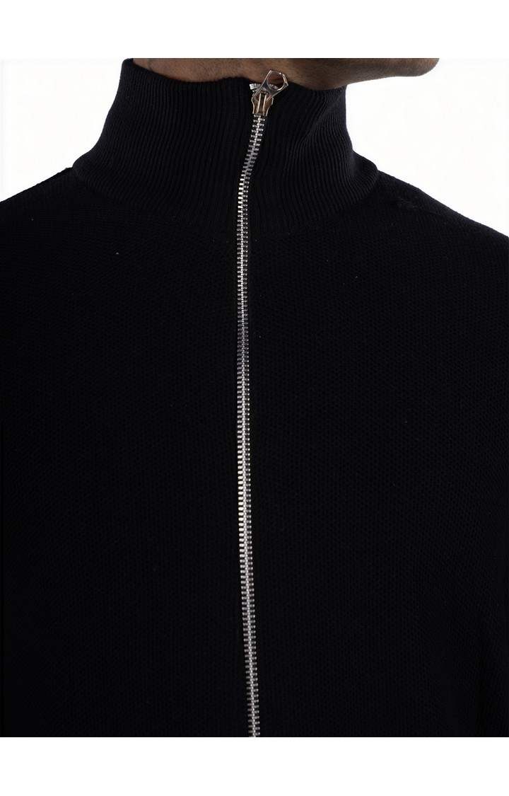 Celio Men Black Solid Regular Cotton Cardigan Sweaters