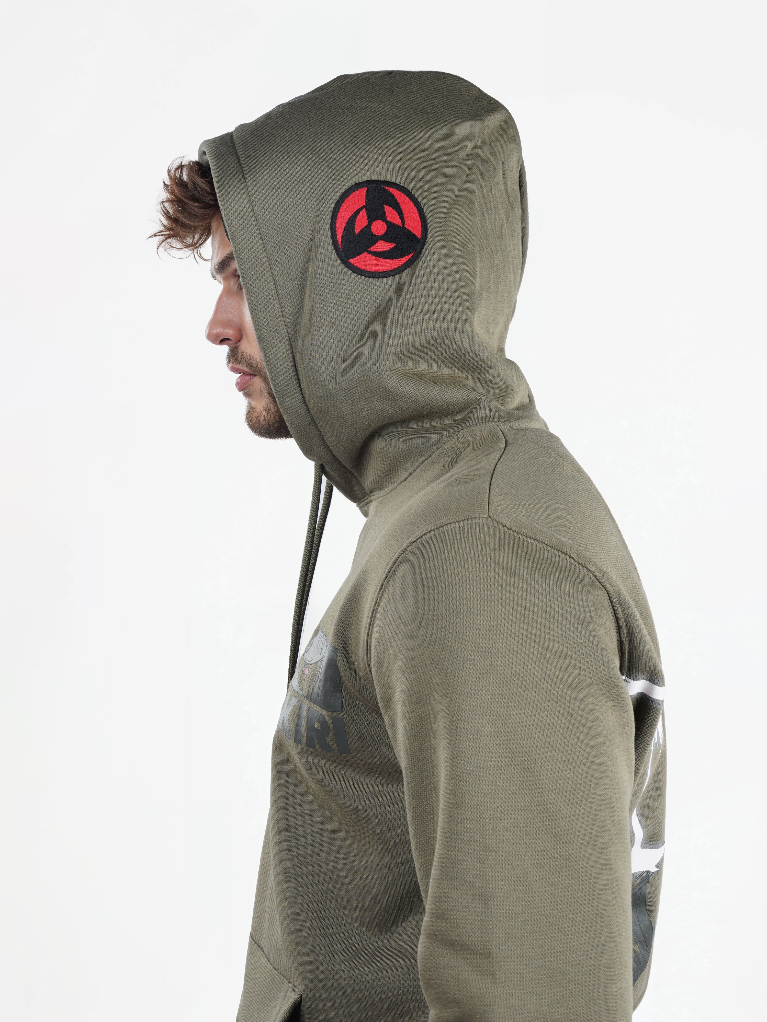 Celio Men Olive Printed Regular Fit Polyester Naruto Sweatshirt