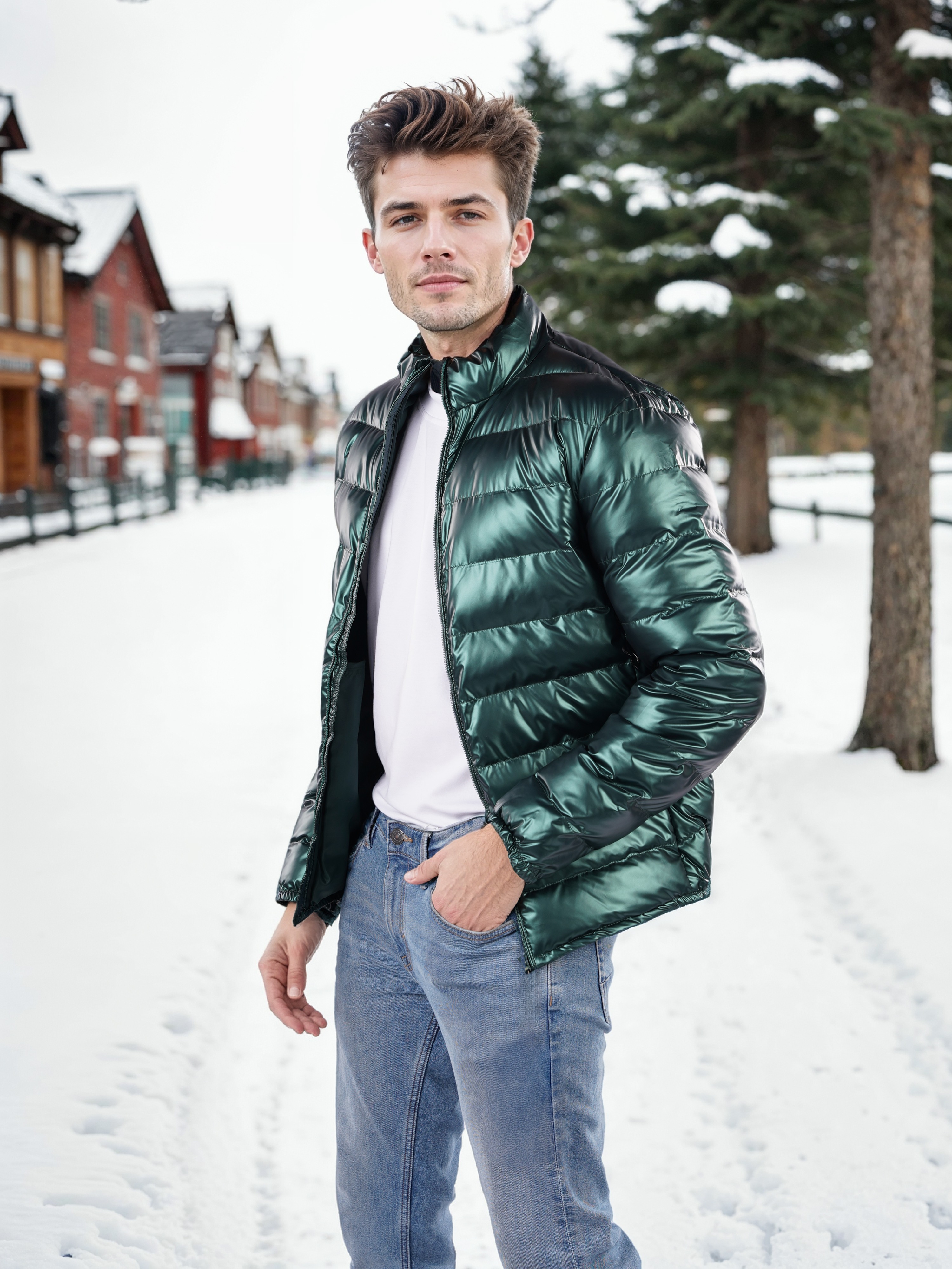 Celio Men Olive Solid Regular Polyester Full Sleeve Bomber Jacket