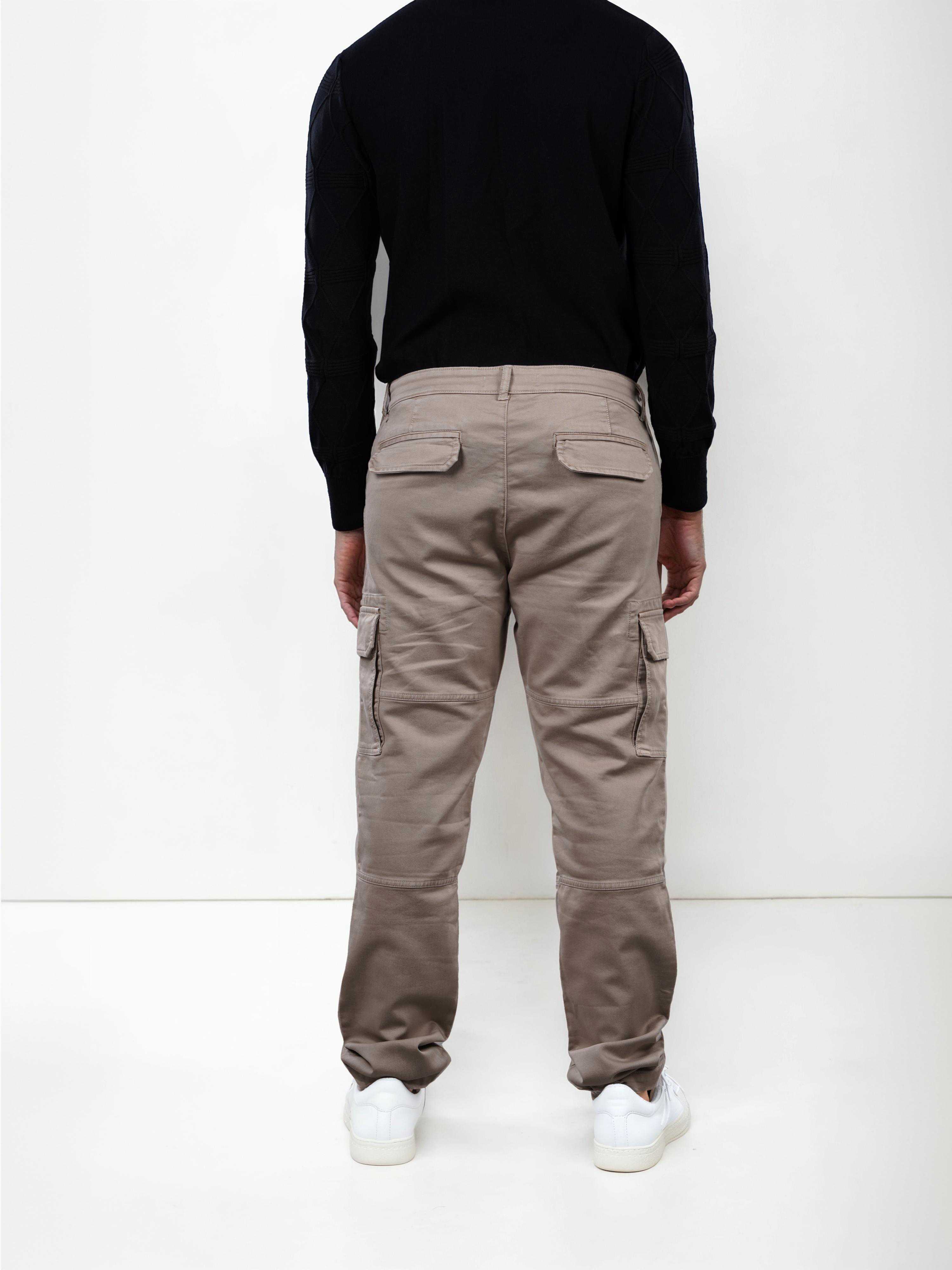 Celio Men Beige Solid Straight Fit Cotton Cargo Jeans