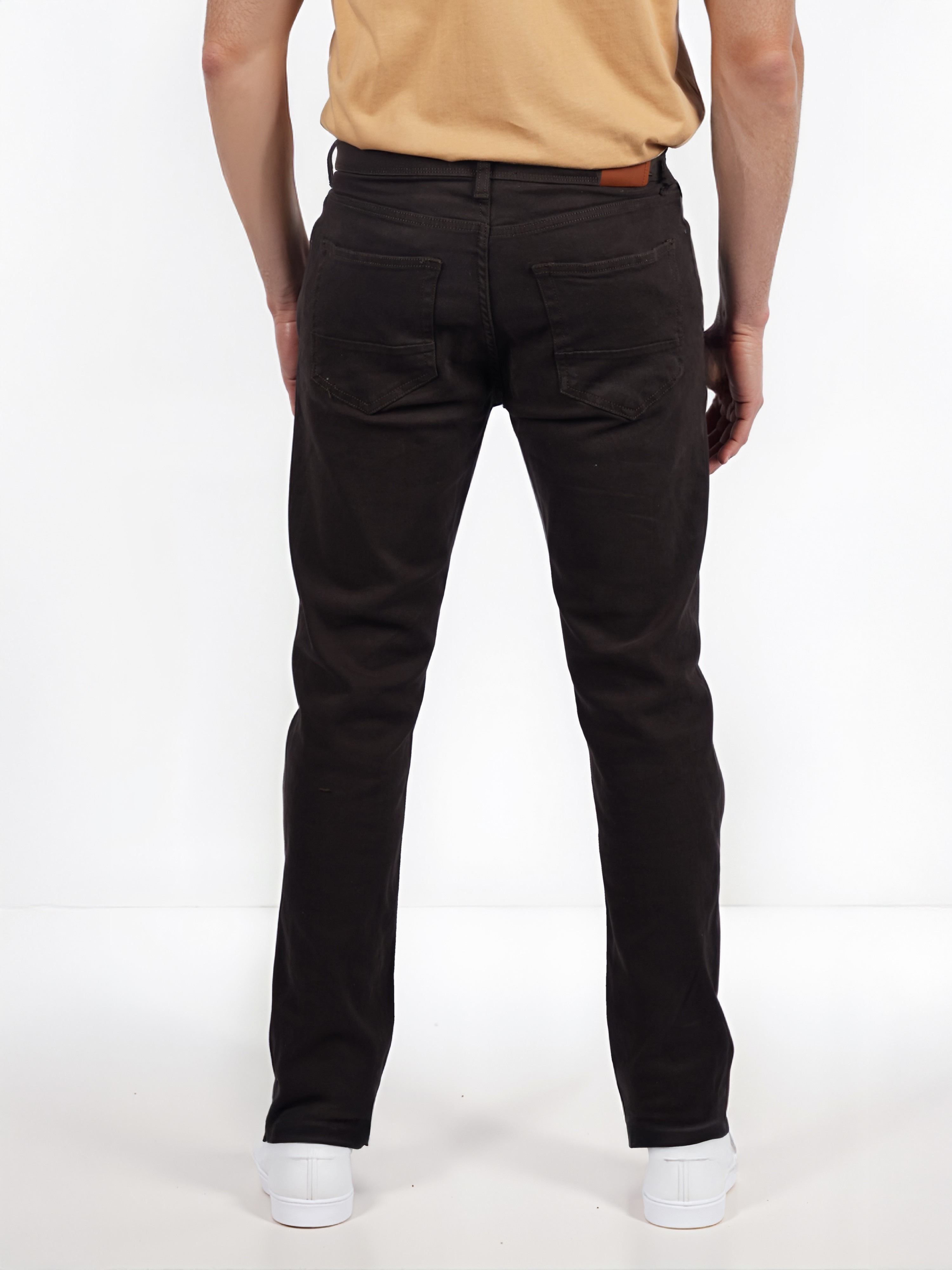Celio Men Olive Solid Slim Fit Cotton Fashion Trouser