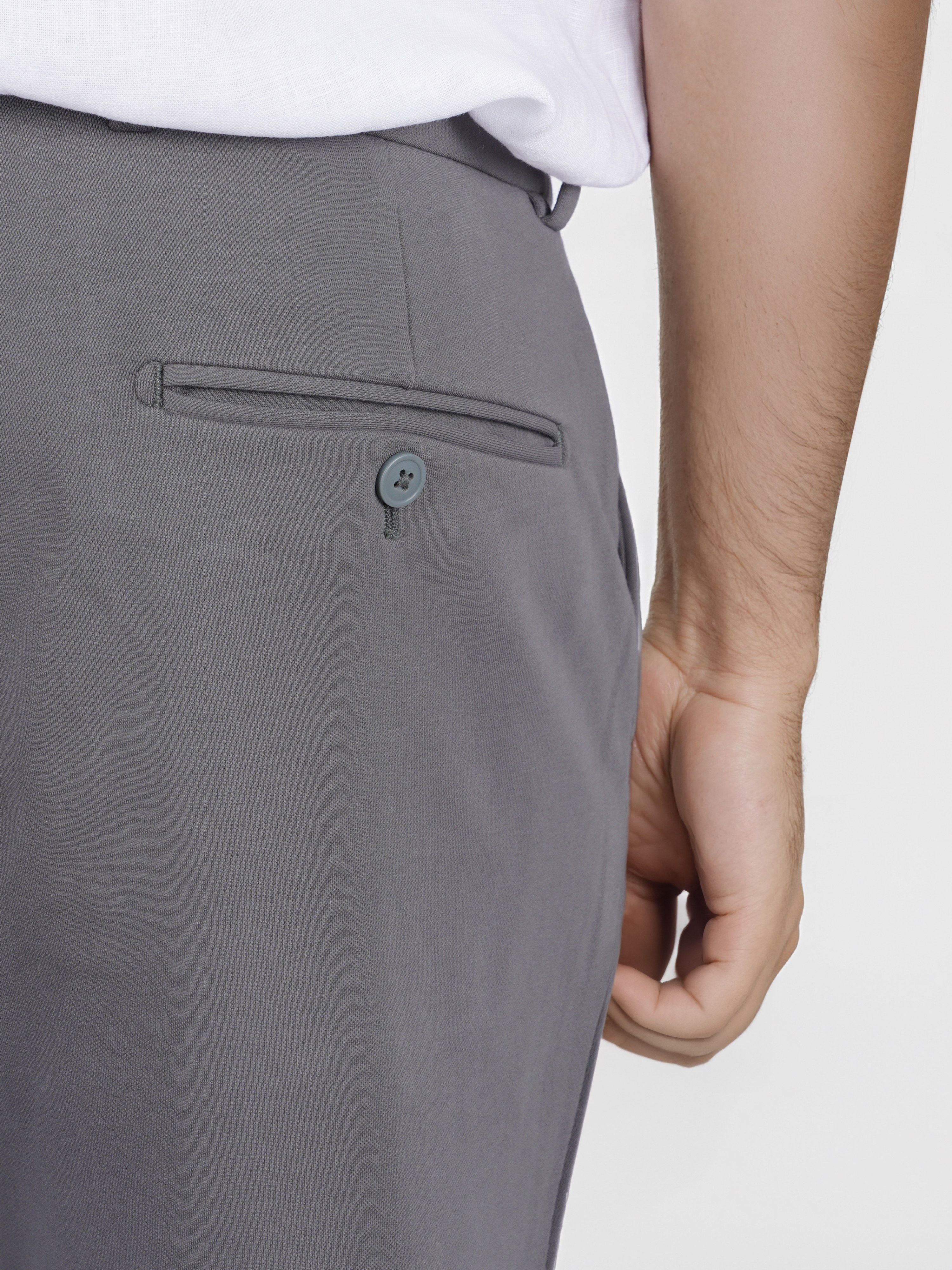 Celio Men Grey Solid Regular Fit Cotton Knit Formal Trouser