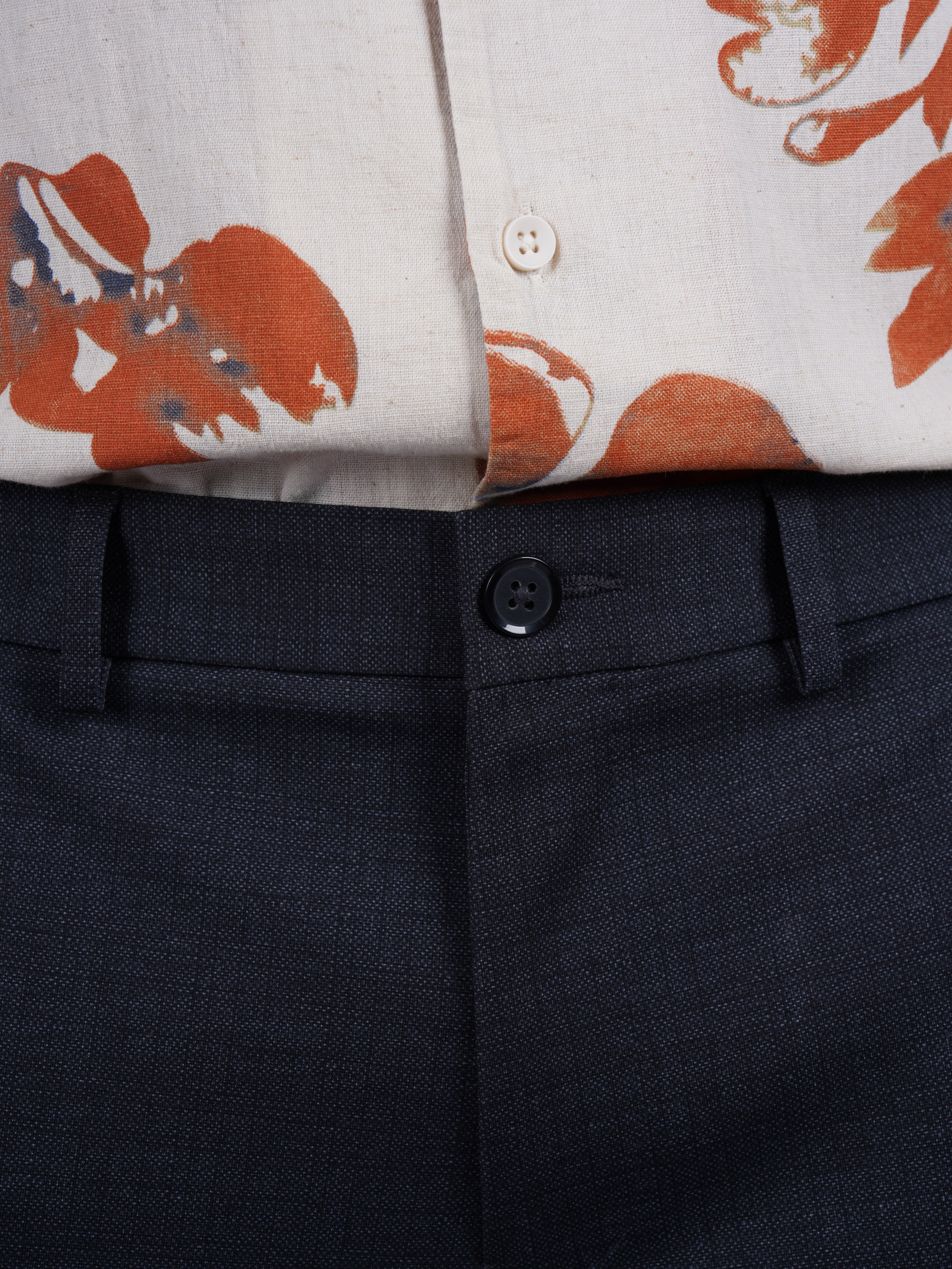 Celio Men Black Solid Slim Fit Polyester Fashion Trouser