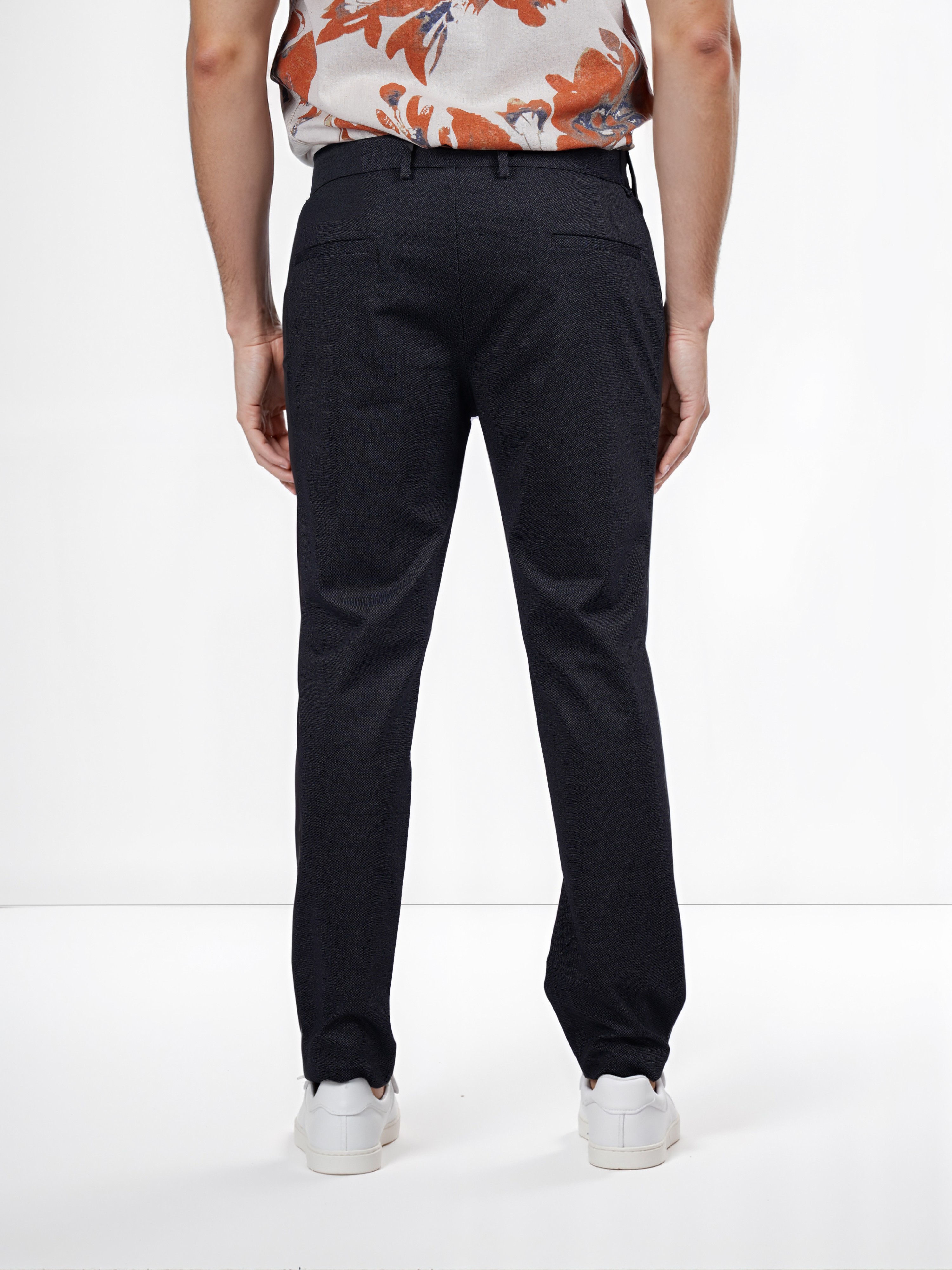 Celio Men Black Solid Slim Fit Polyester Fashion Trouser