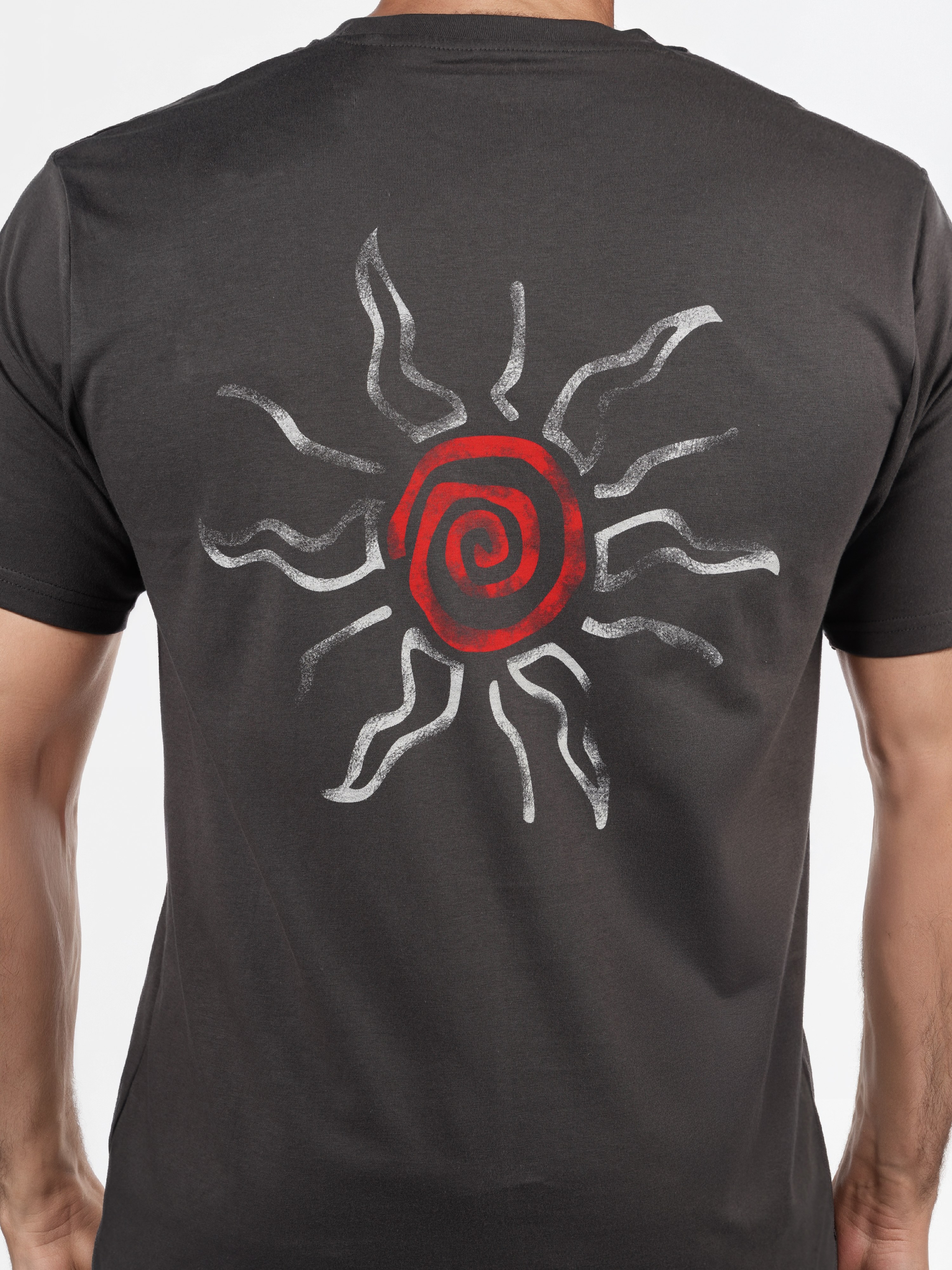 Celio Men Grey Printed Boxy Cotton Tshirt