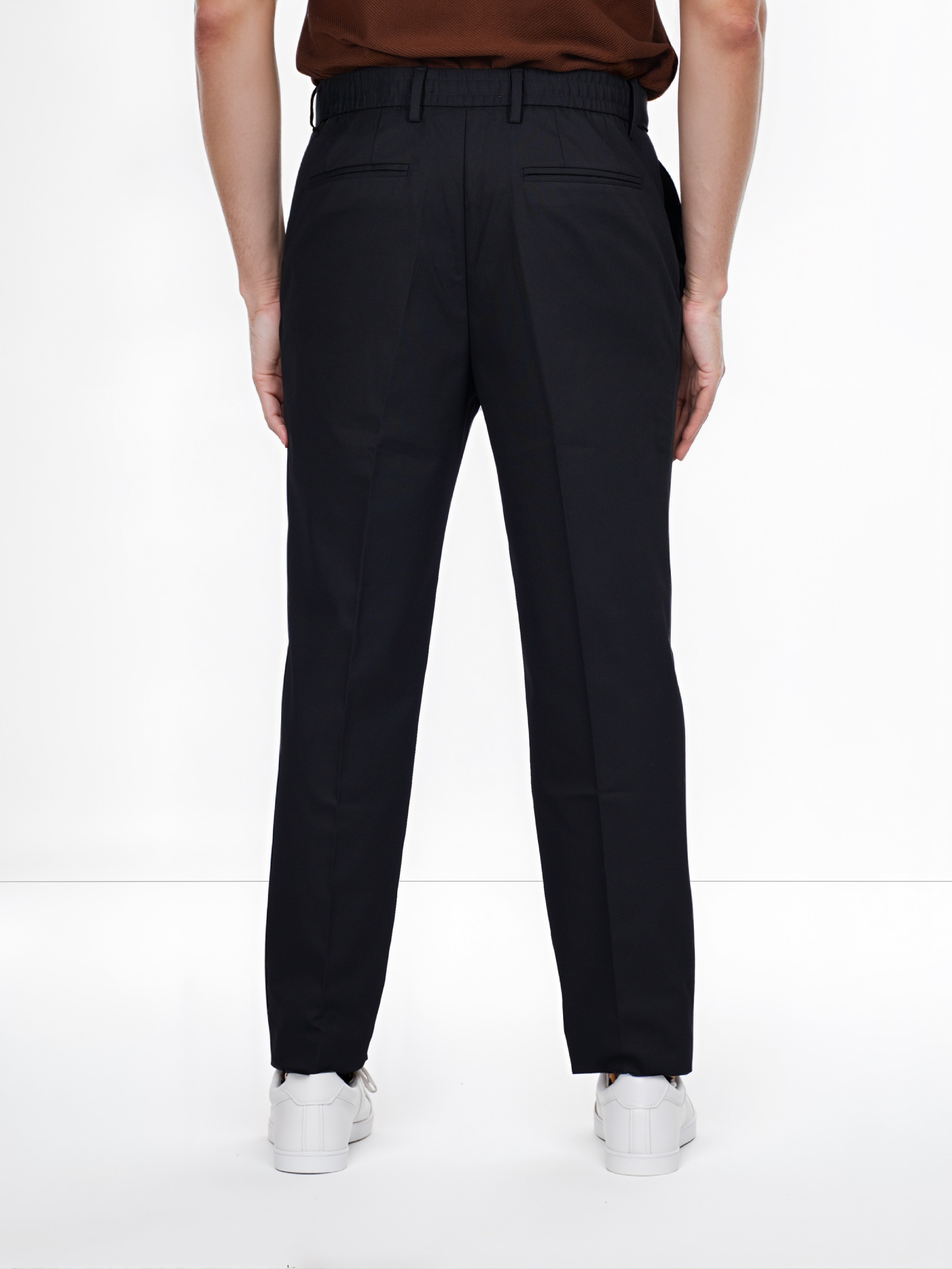Celio Men Black Solid Regular Fit Polyester 24 Hr Trouser