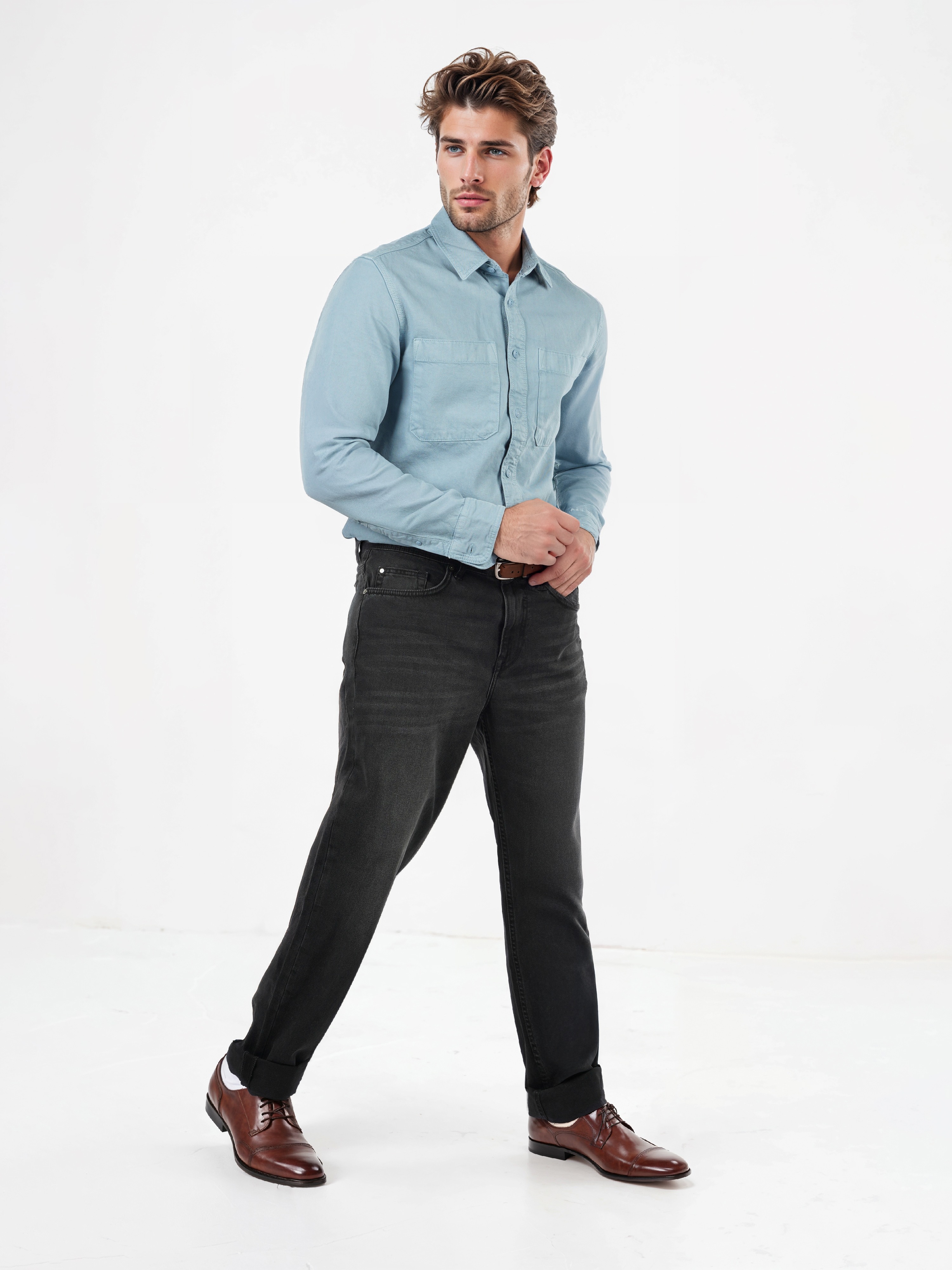 Celio Men Black Solid Relaxed Fit Cotton Jeans