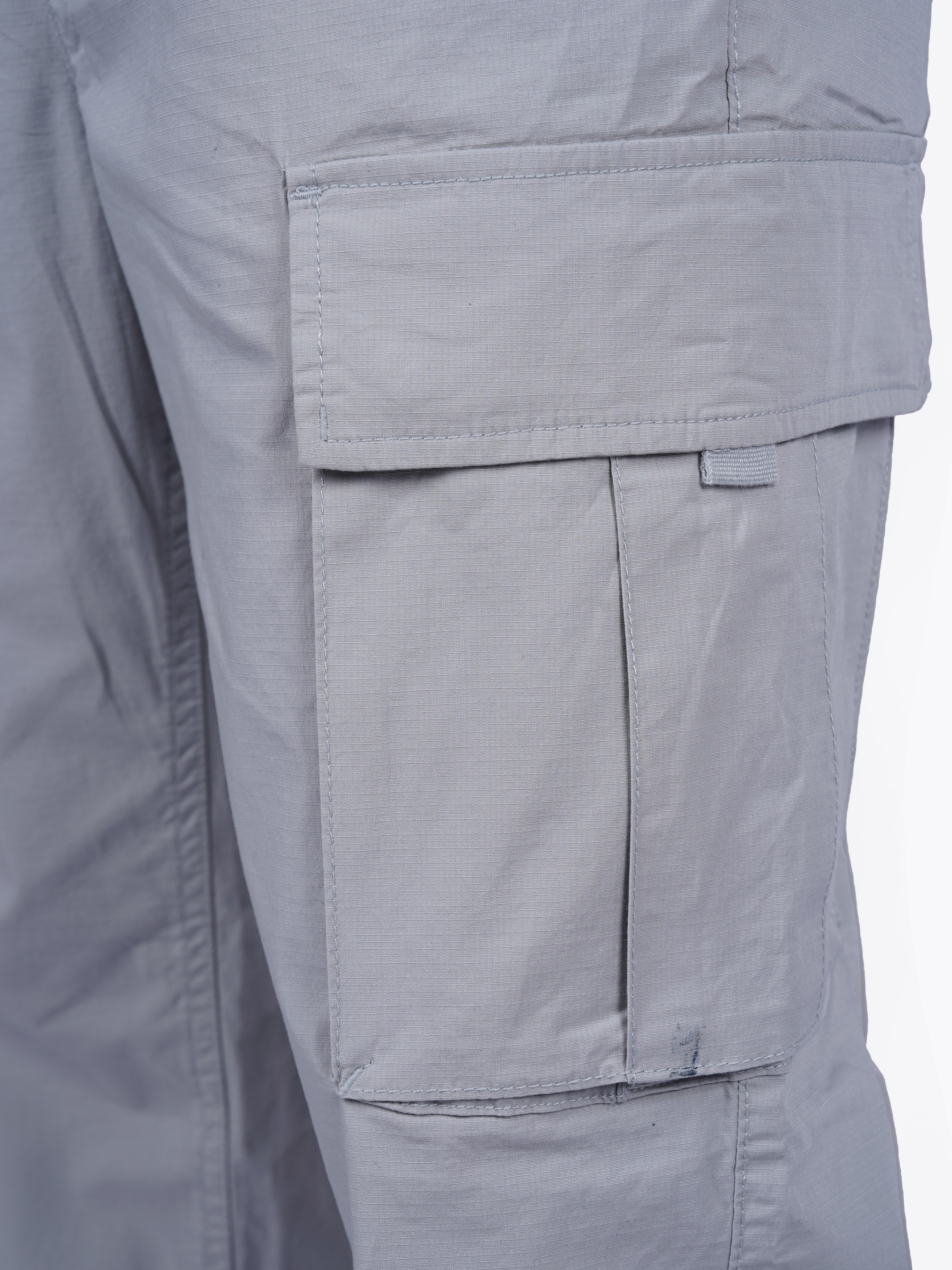 Celio Men Grey Solid Regular Fit Cotton Cargo