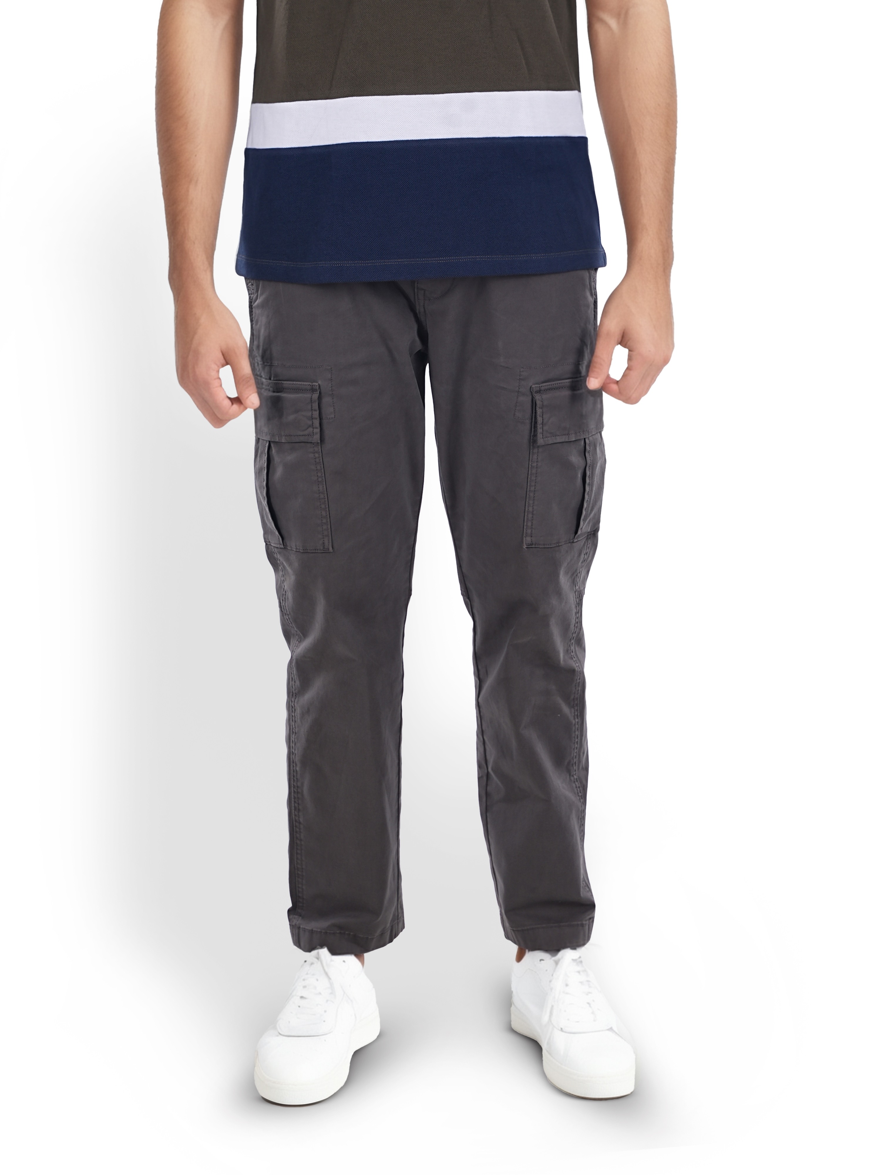 Celio Men Grey Solid Straight Fit Cotton Jogger