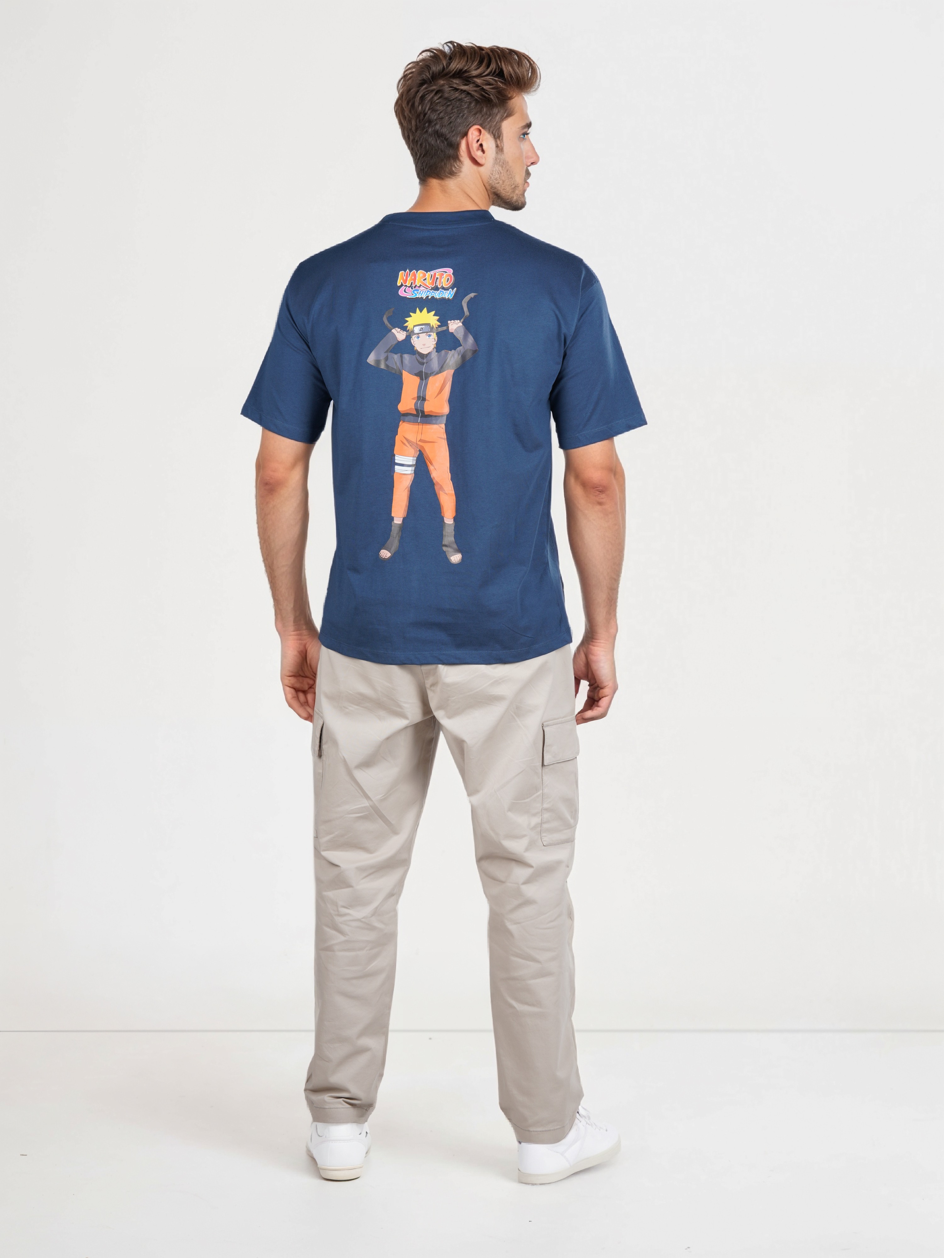 Celio Men Blue Printed Regular Fit Cotton Naruto Tshirt