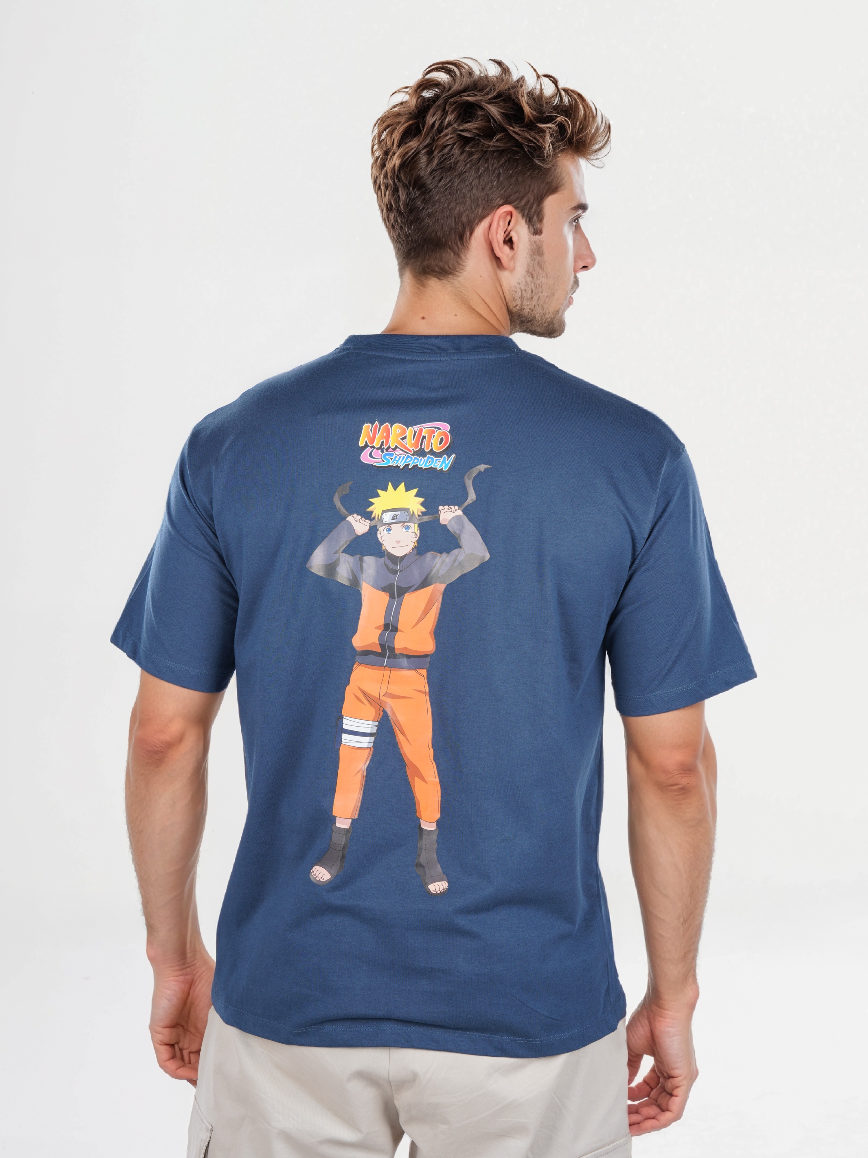 Celio Men Blue Printed Regular Fit Cotton Naruto Tshirt