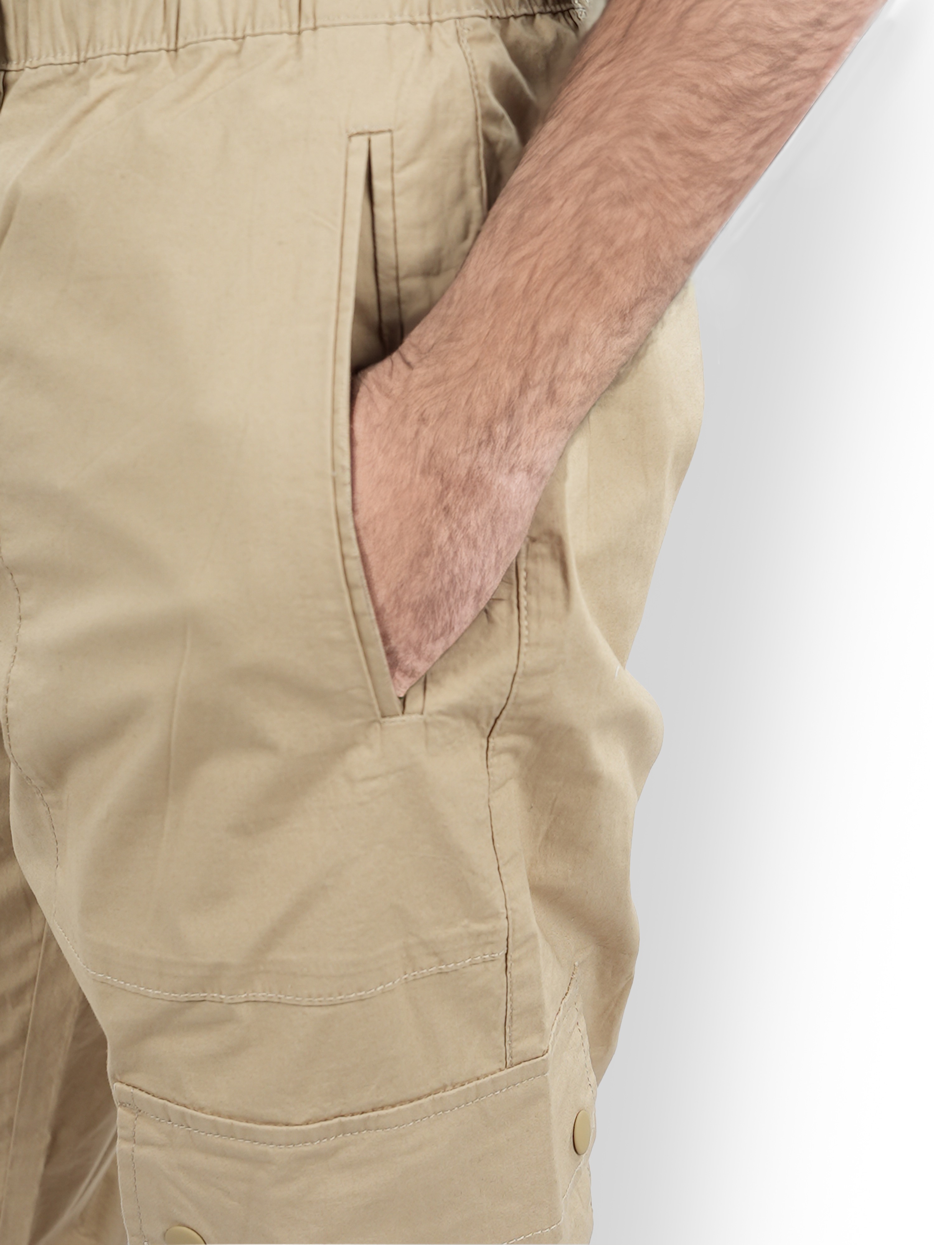 Celio Men Beige Solid Straight Fit Cotton Jogger