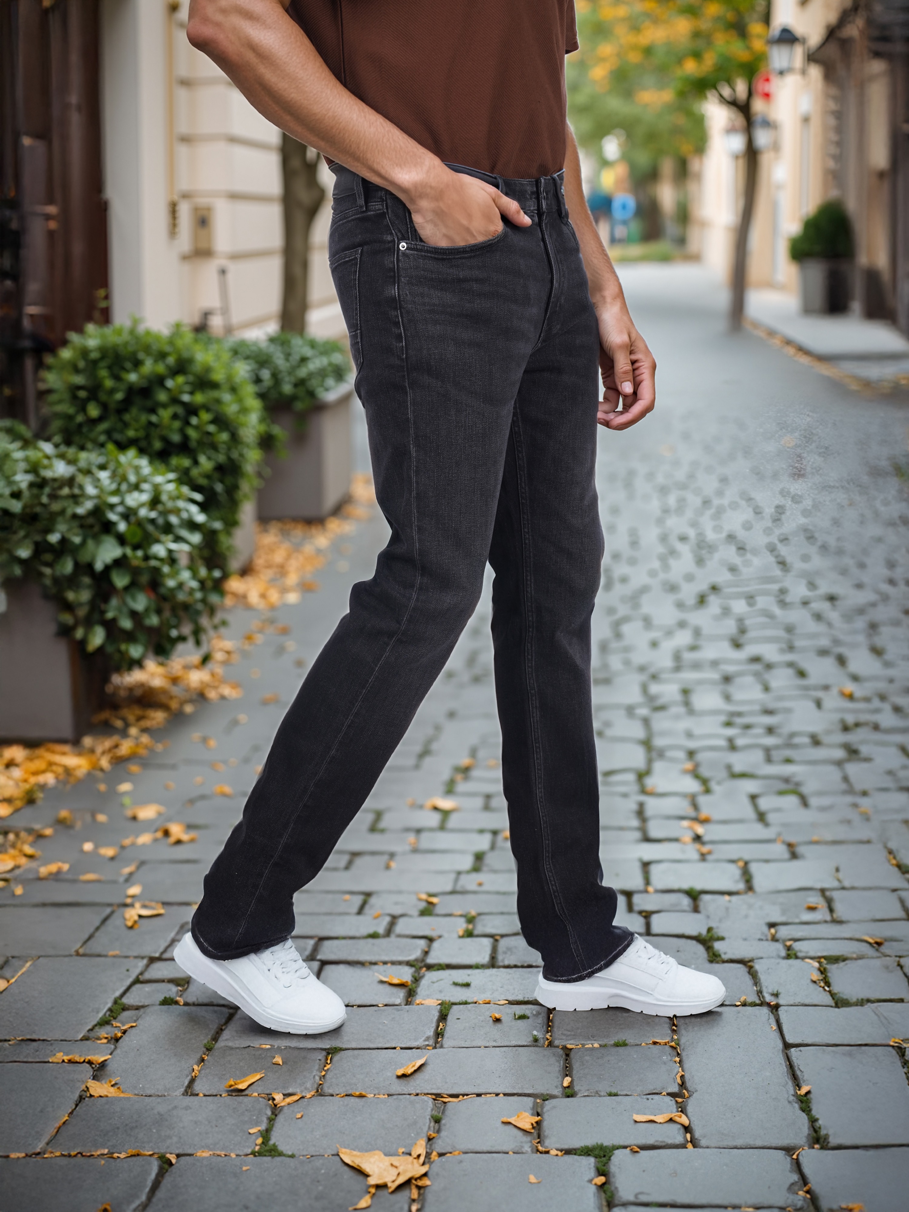 Celio Men Black Solid Slim Fit Cotton Twill Denim Jeans
