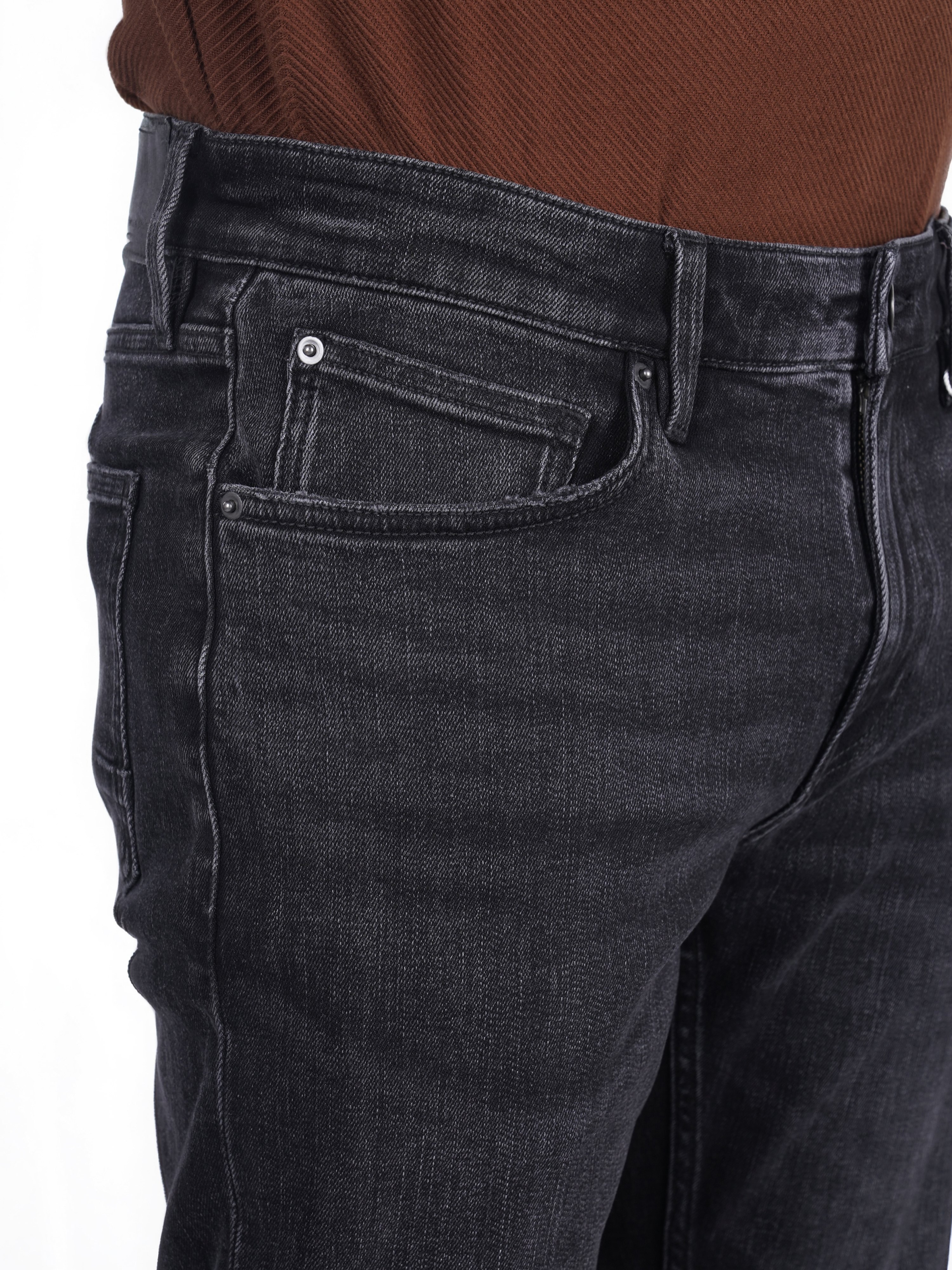 Celio Men Black Solid Slim Fit Cotton Twill Denim Jeans
