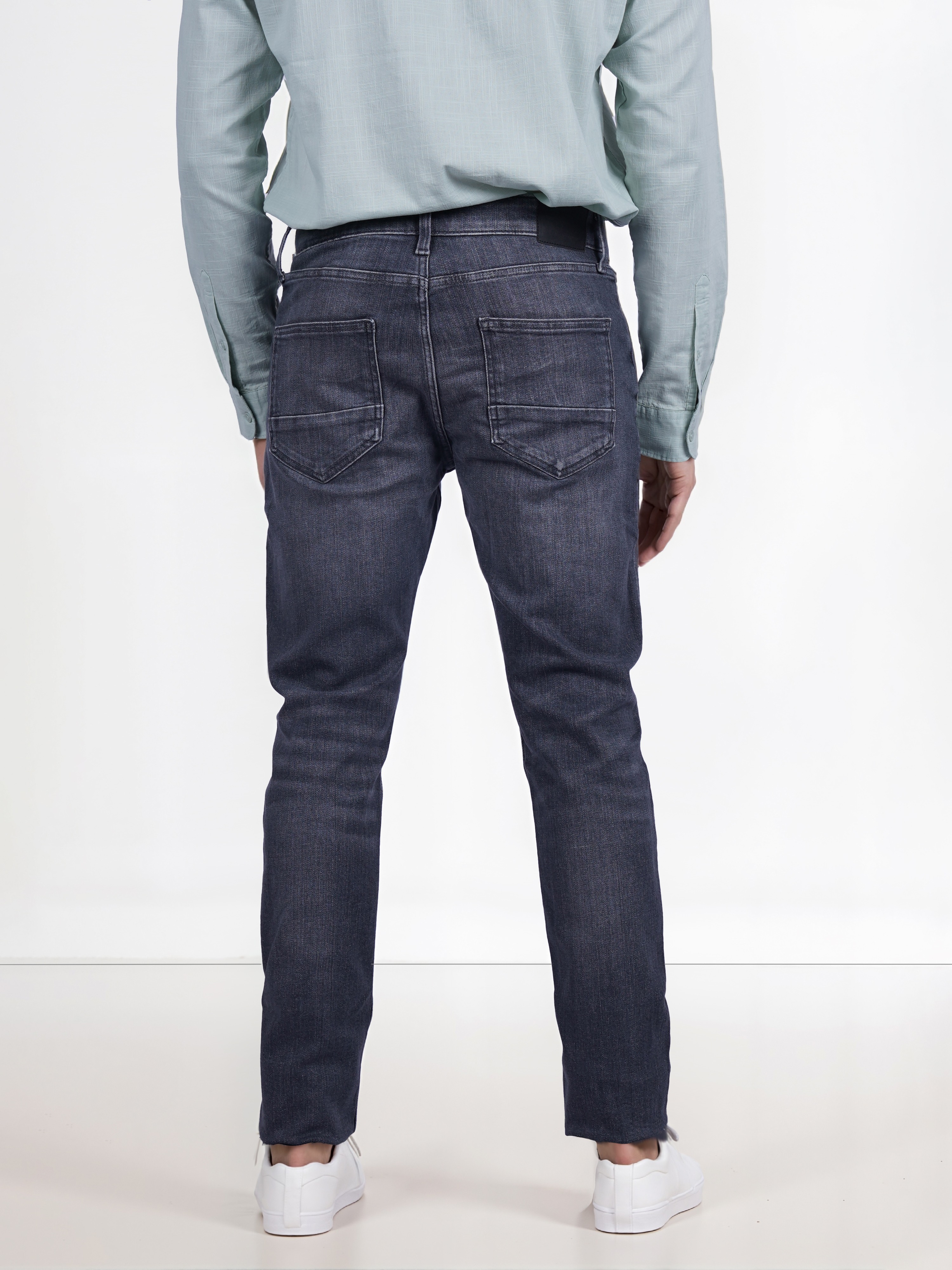 Celio Men Grey Solid Slim Fit Cotton Twill Denim Jeans