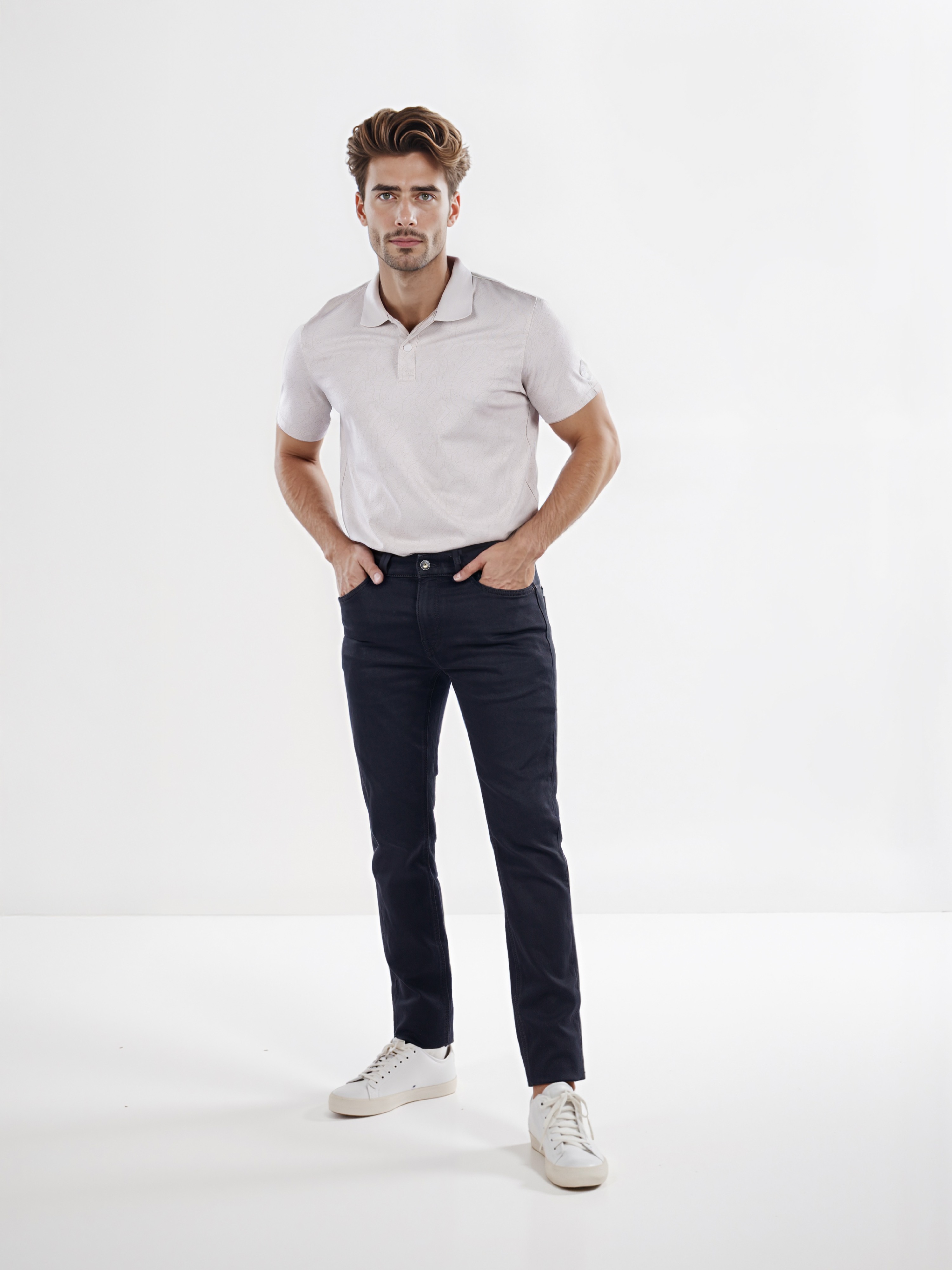 Celio Men Black Solid Slim Fit Cotton Knit | Dobby Jeans