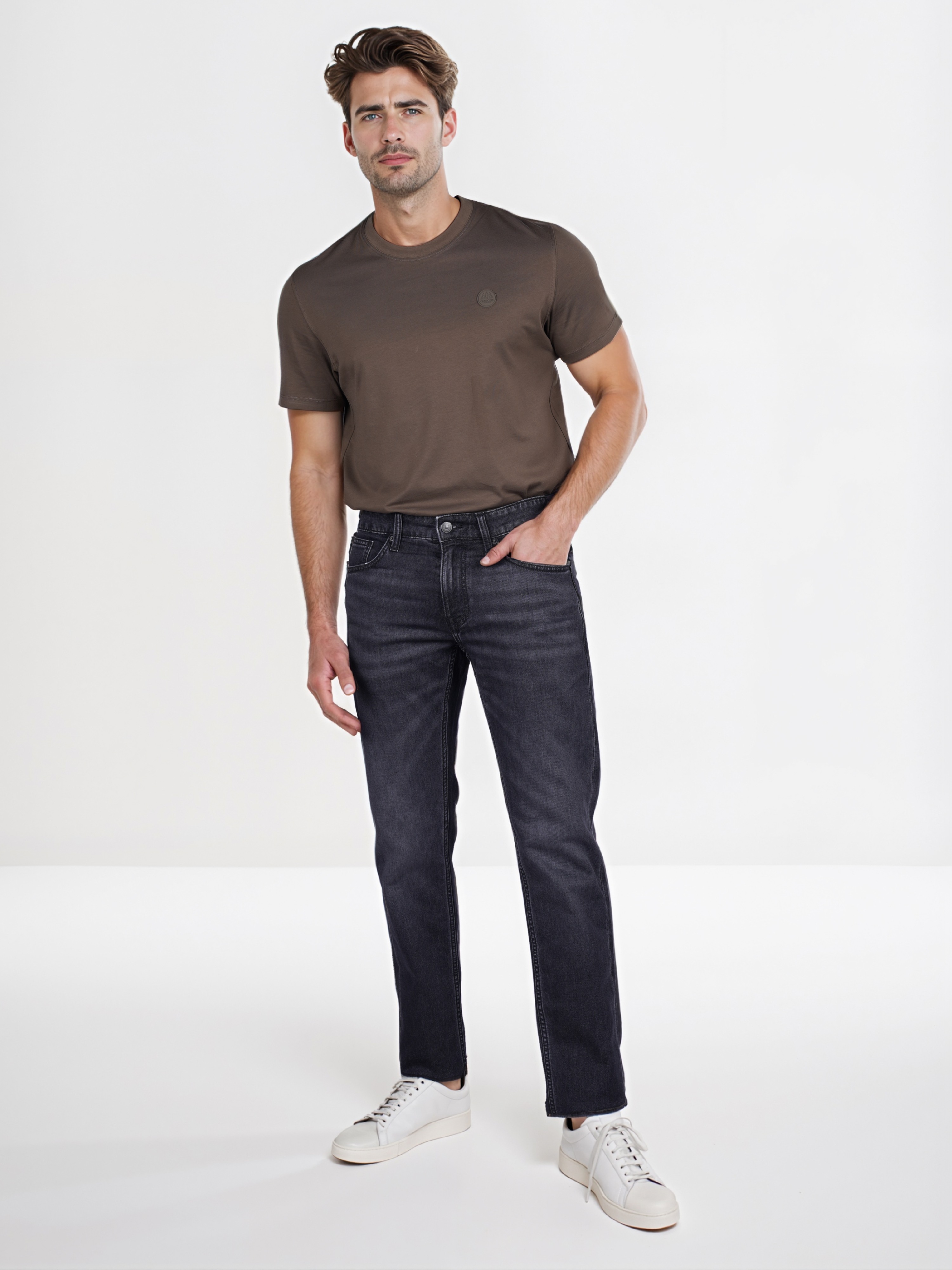 Celio Men Grey Solid Skinny Fit Cotton Knit | Dobby Jeans