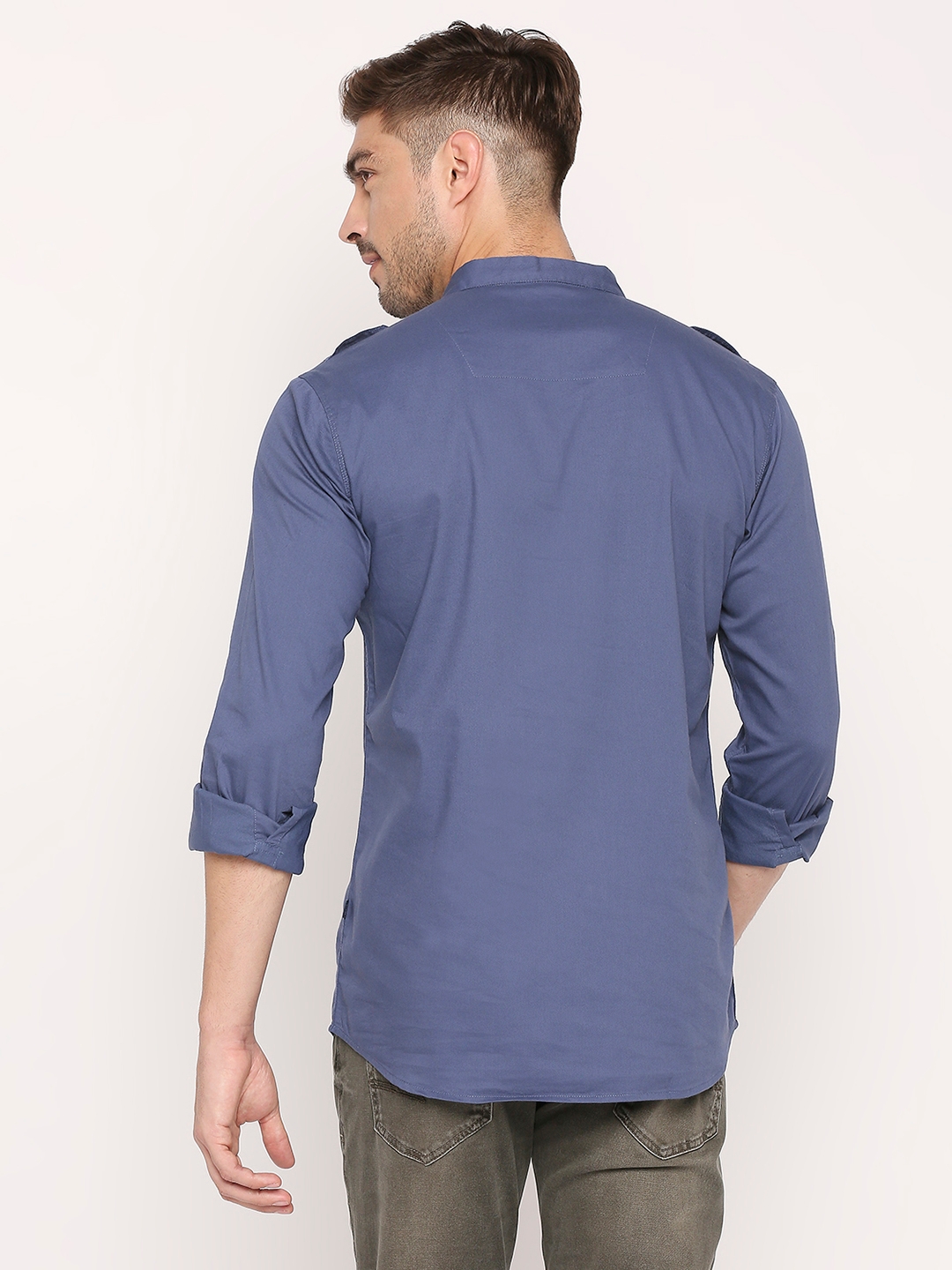 spykar | Spykar Petrol Cotton Full Sleeve Plain Shirt For Men 3