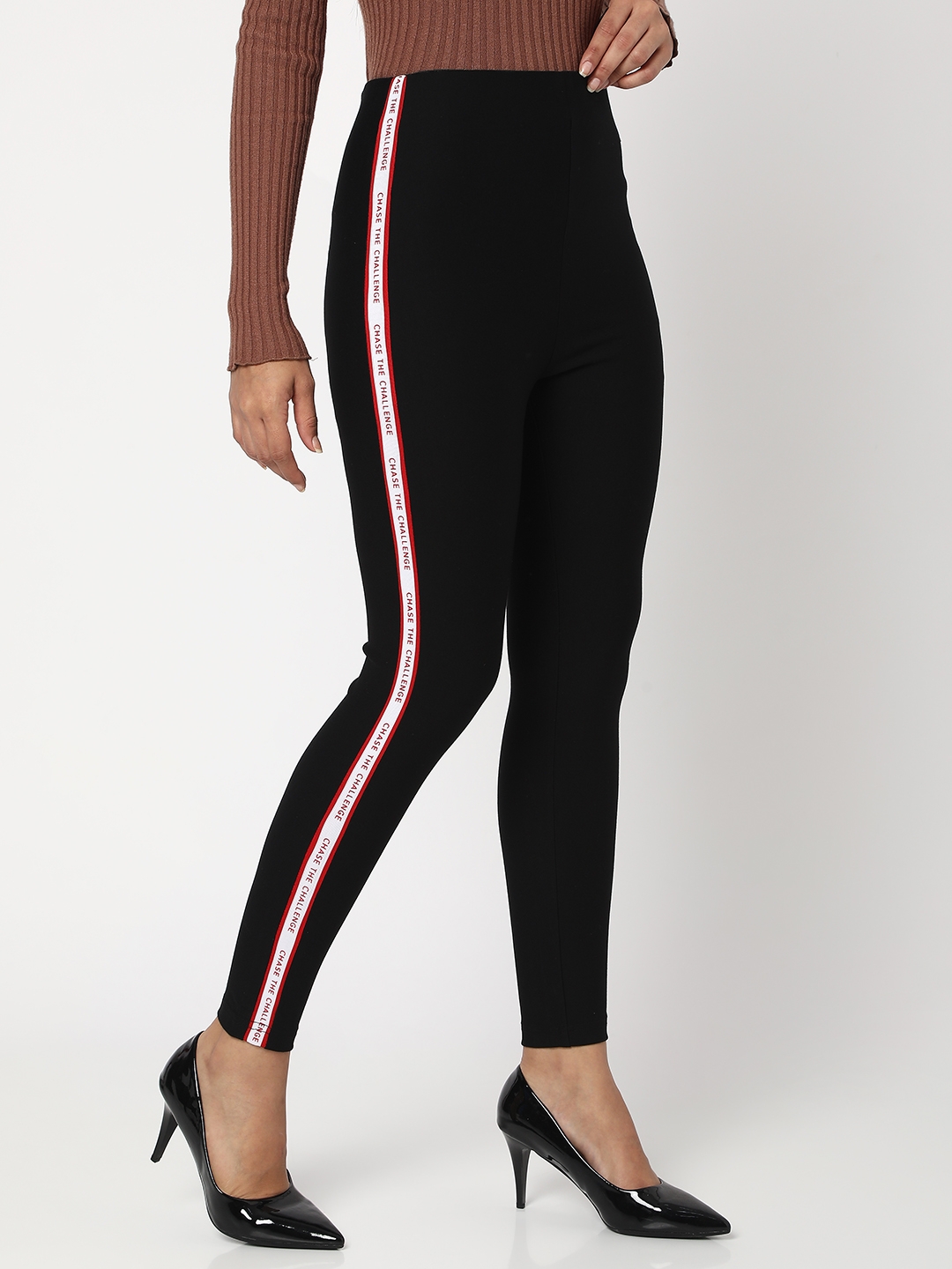 spykar | Women's Black Cotton Solid Trackpants 2