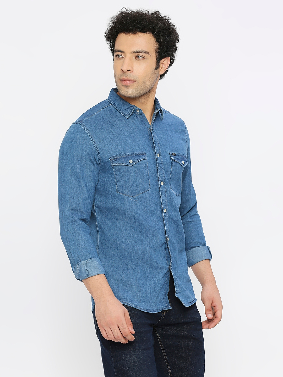 Sollobell Men Cutaway Collar Plain Light Blue Full Sleeve Casual Denim Shirt  (Large) : Amazon.in: Clothing & Accessories