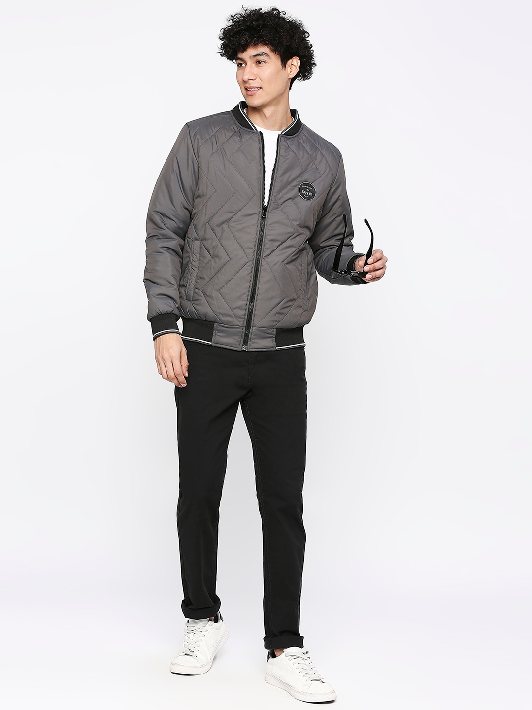 spykar | Spykar Charcoal Grey Desert Polyester Full Sleeve Casual Jacket For Men 5