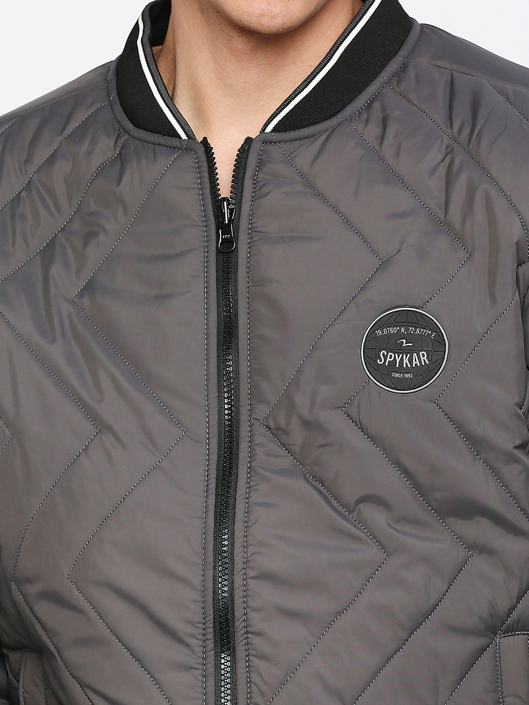spykar | Spykar Charcoal Grey Desert Polyester Full Sleeve Casual Jacket For Men 4