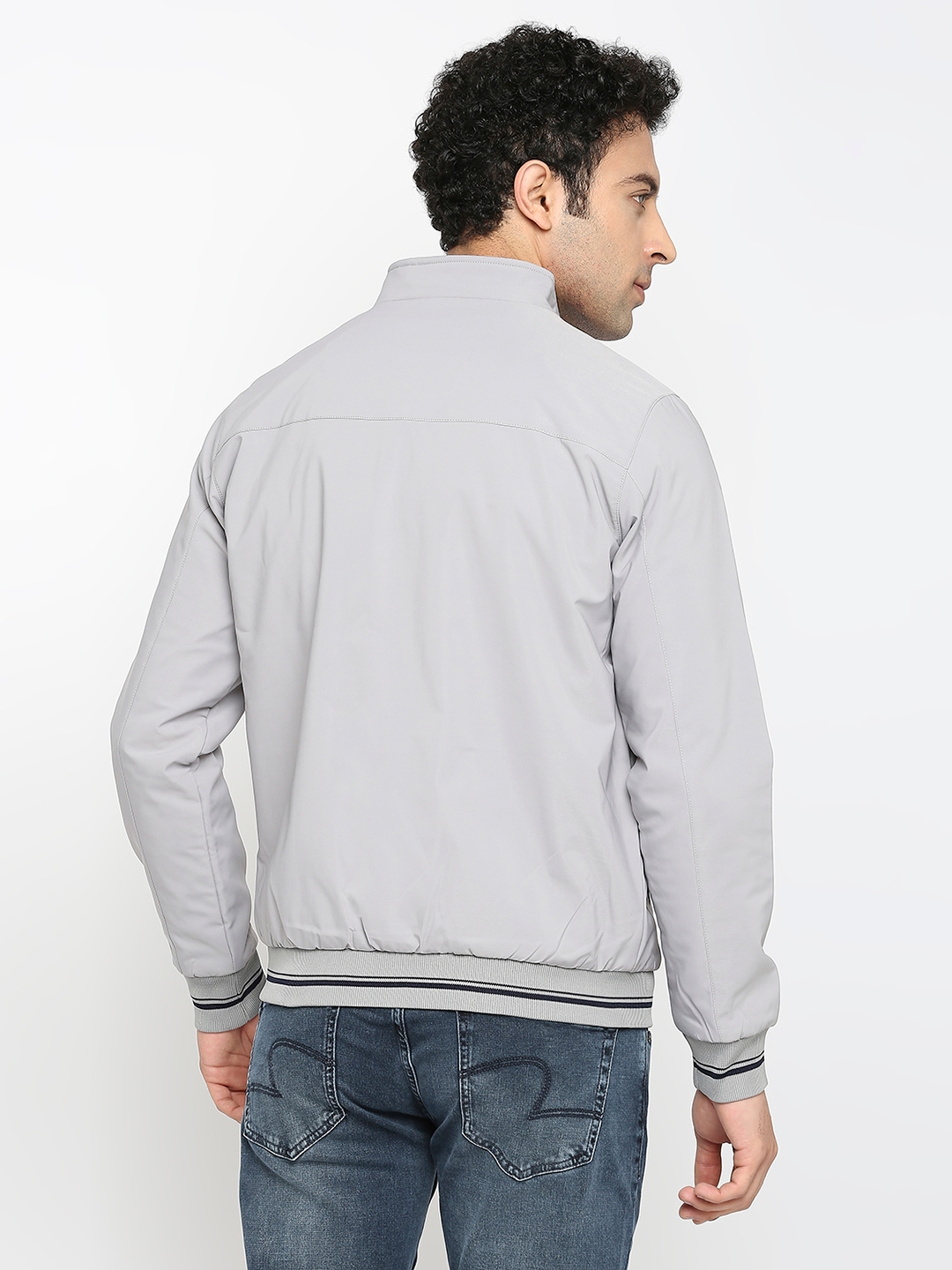 spykar | Spykar Light Grey Polyester Full Sleeve Casual Jacket For Men 3