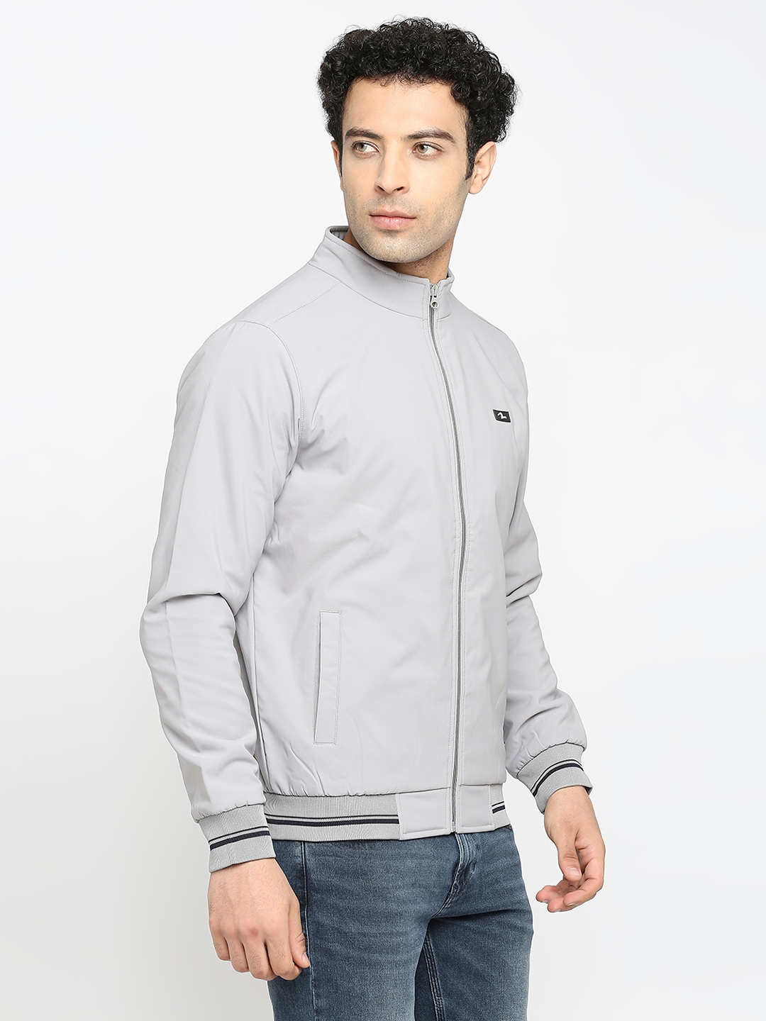 spykar | Spykar Light Grey Polyester Full Sleeve Casual Jacket For Men 2
