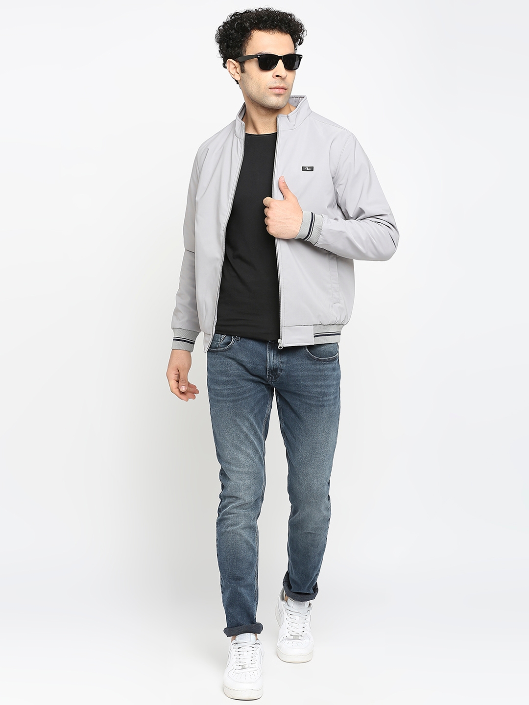 spykar | Spykar Light Grey Polyester Full Sleeve Casual Jacket For Men 5