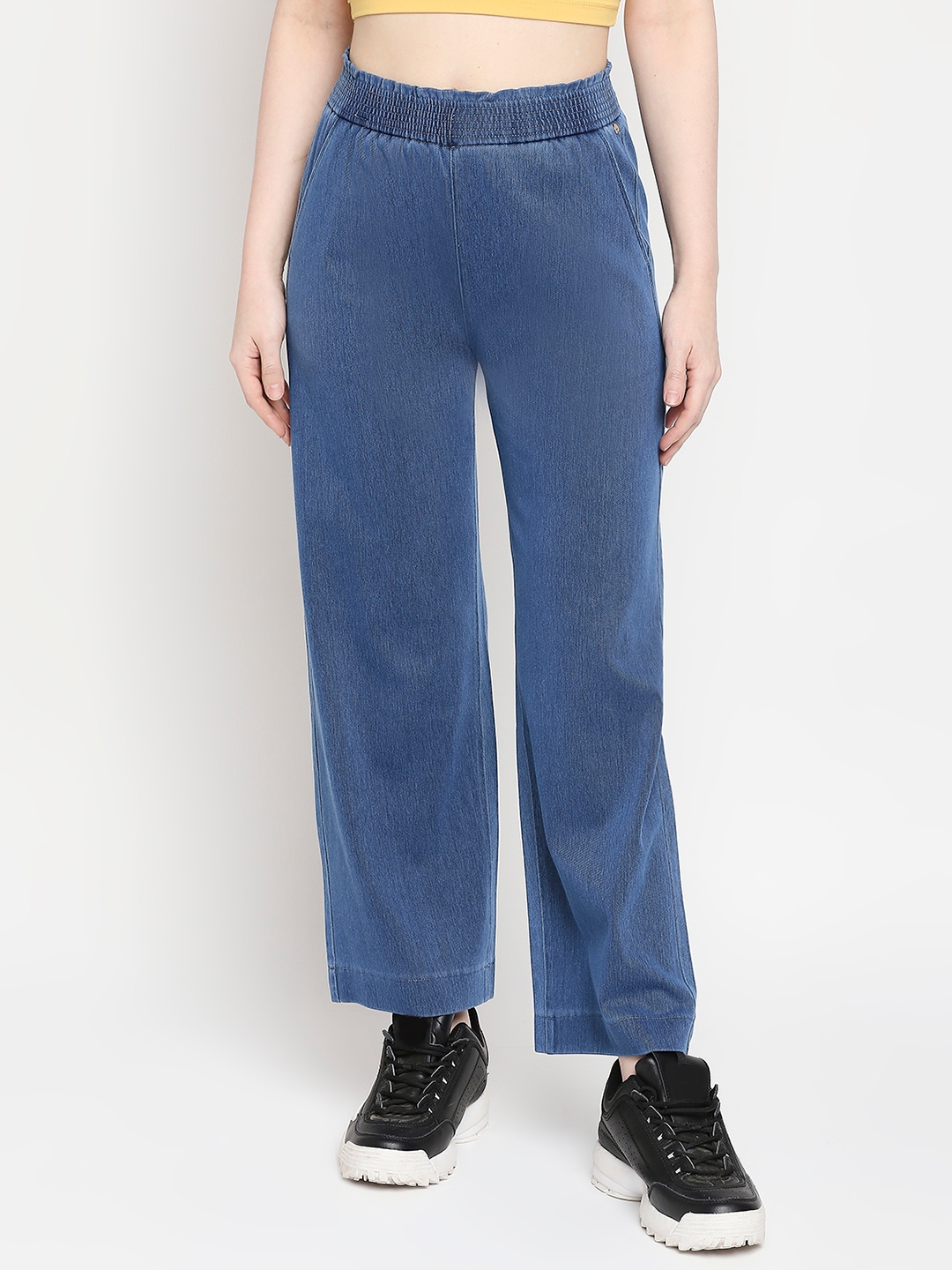 spykar | Women's Blue Cotton Solid Trackpants 0