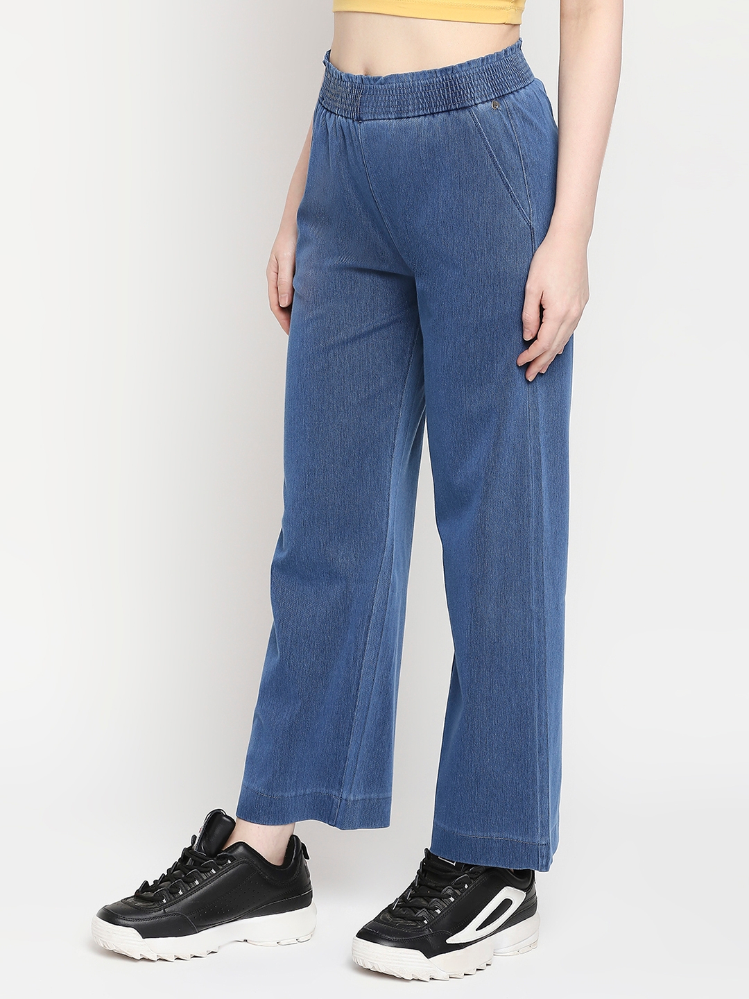 spykar | Women's Blue Cotton Solid Trackpants 1