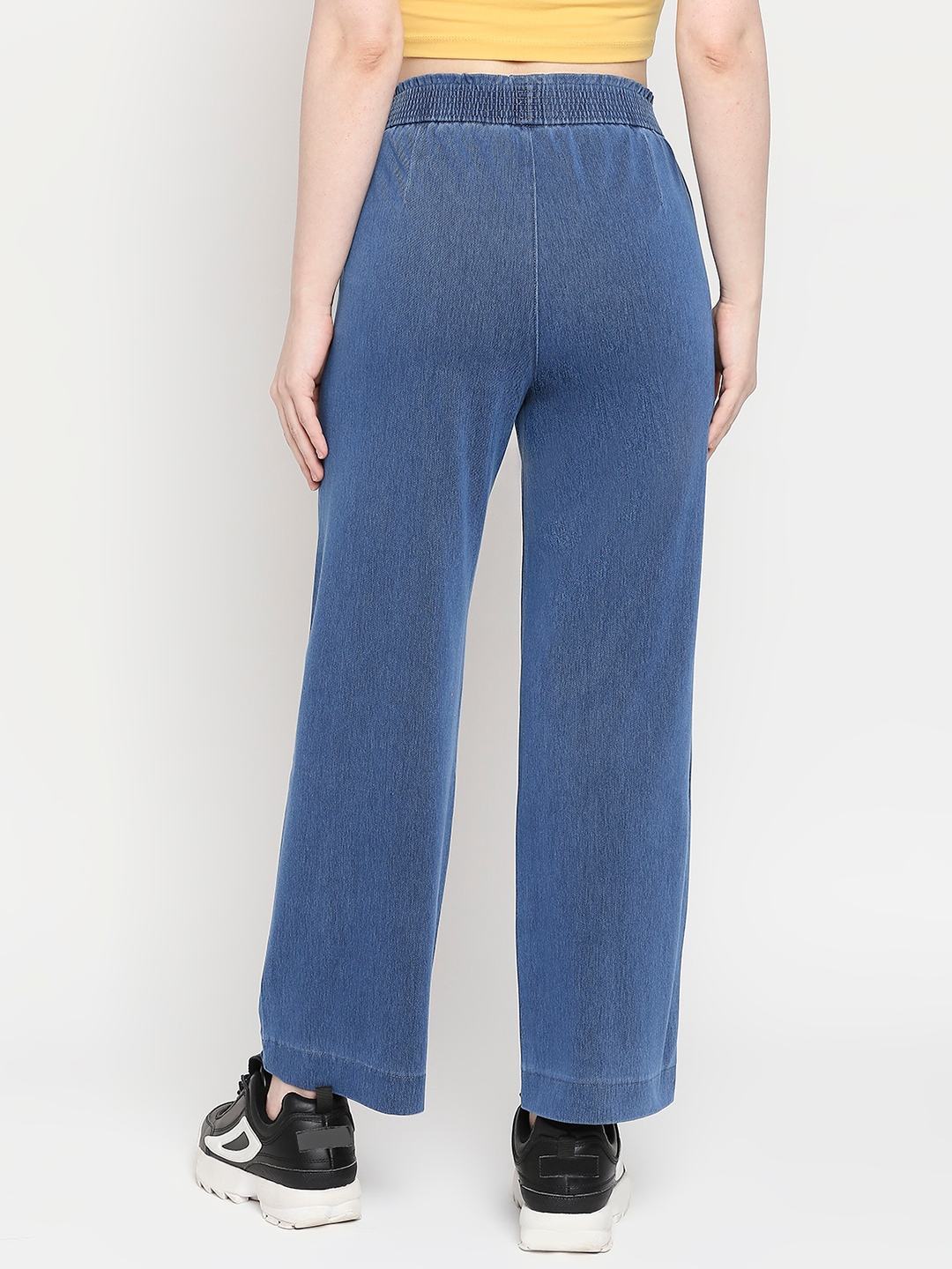spykar | Women's Blue Cotton Solid Trackpants 3