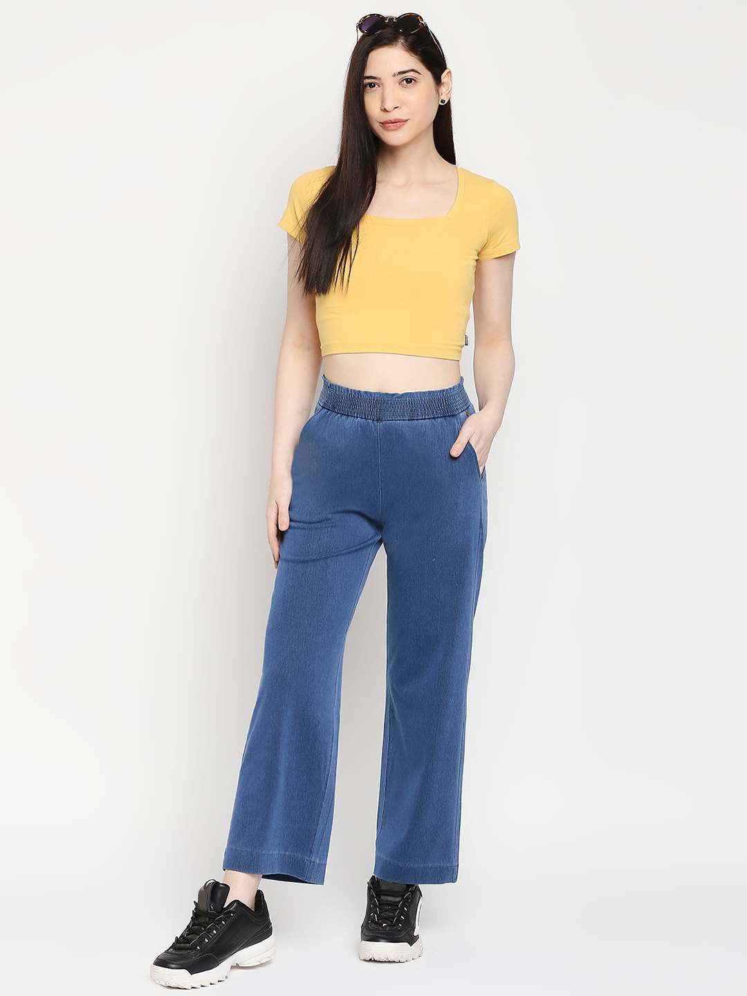 spykar | Women's Blue Cotton Solid Trackpants 5