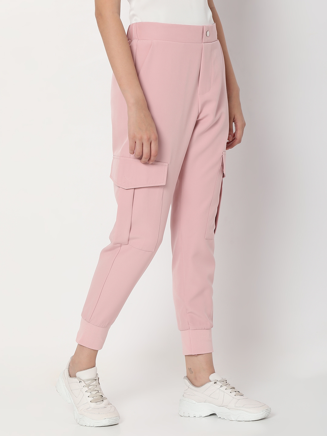 spykar | Women's Pink Cotton Solid Trackpants 2