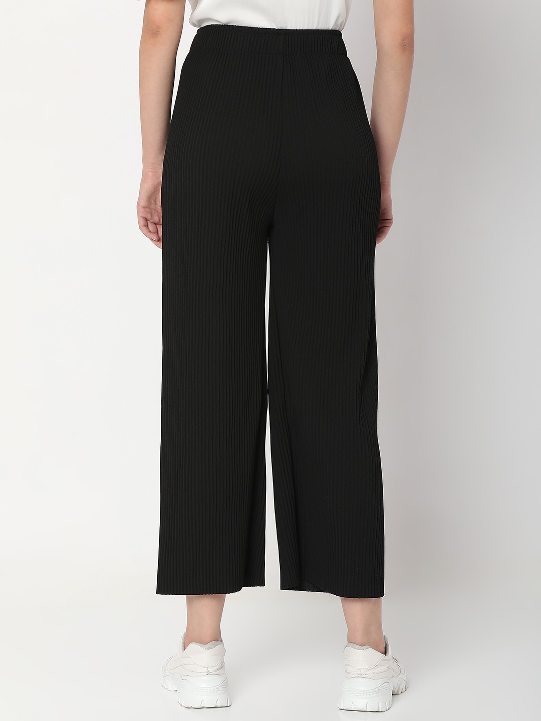 Women's Black Cotton Solid Trackpants
