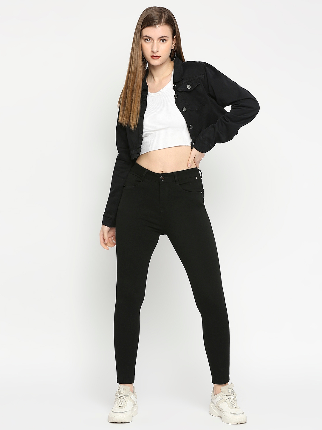 spykar | Women's Black Cotton Solid Trackpants 5