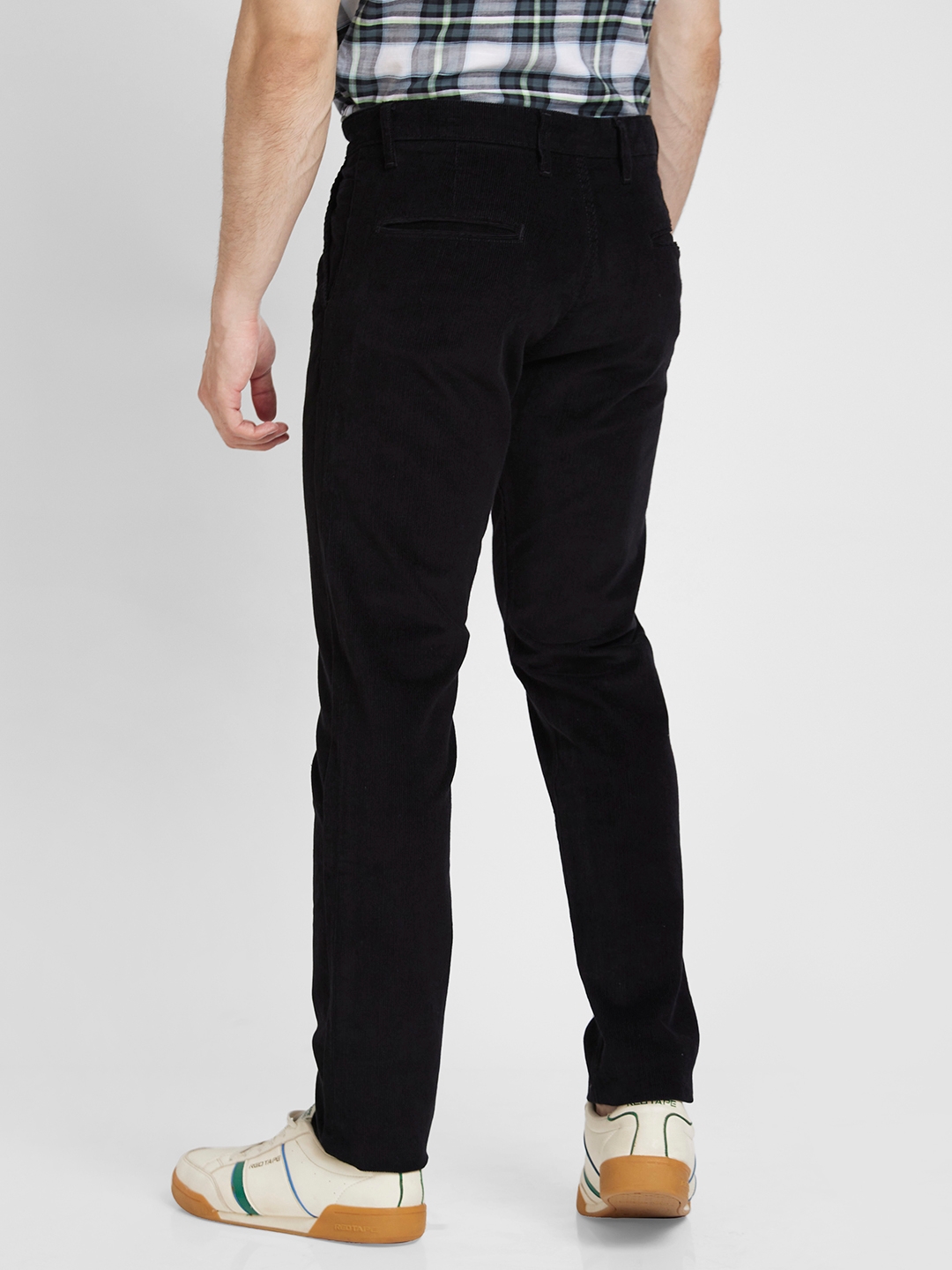 spykar | Spykar Men Black Cotton Slim Fit Mid Rise Trousers 2